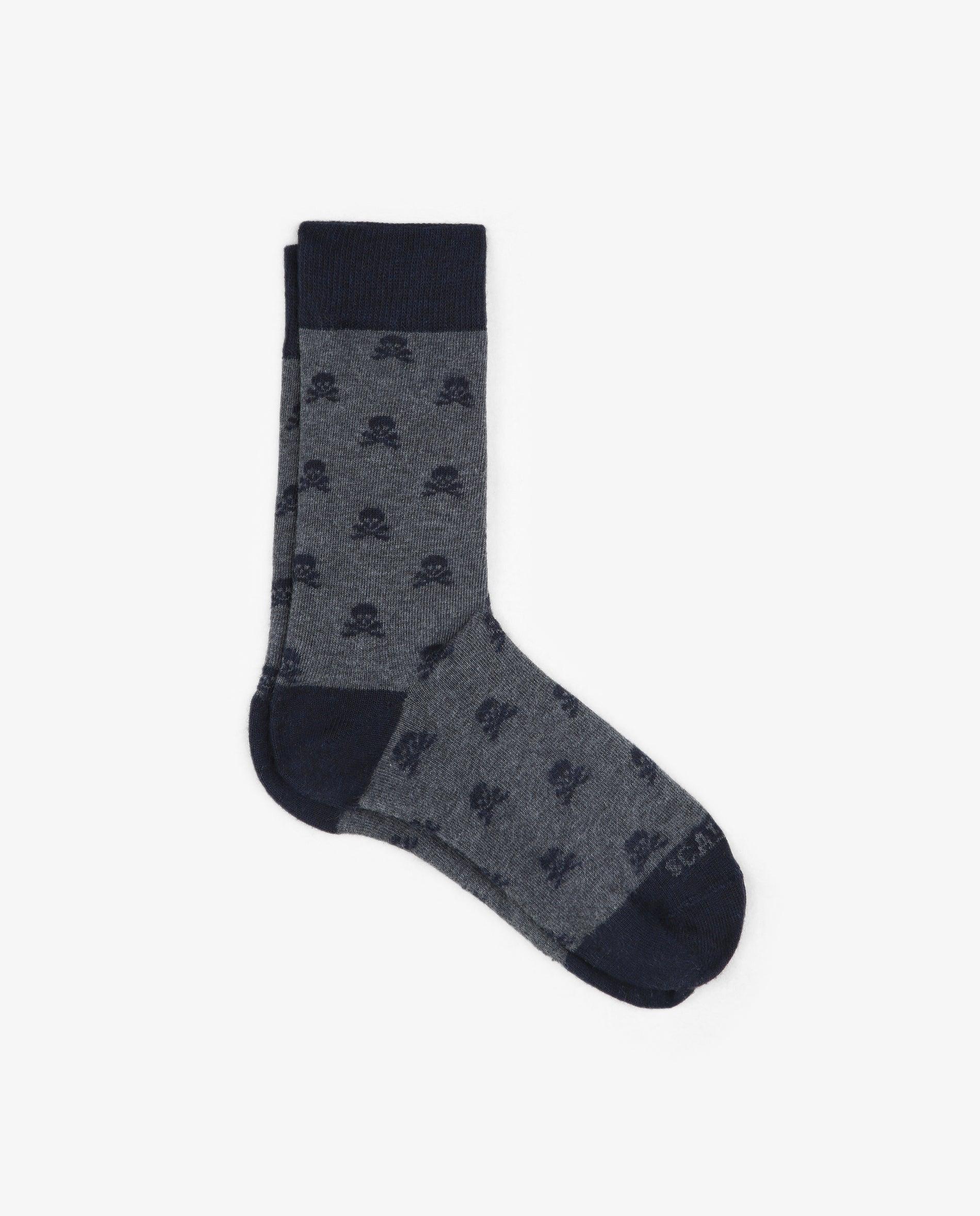 Calcetines de niño de caña media con estampado de calaveras - Scalpers - Gris oscuro Gris oscuro-1