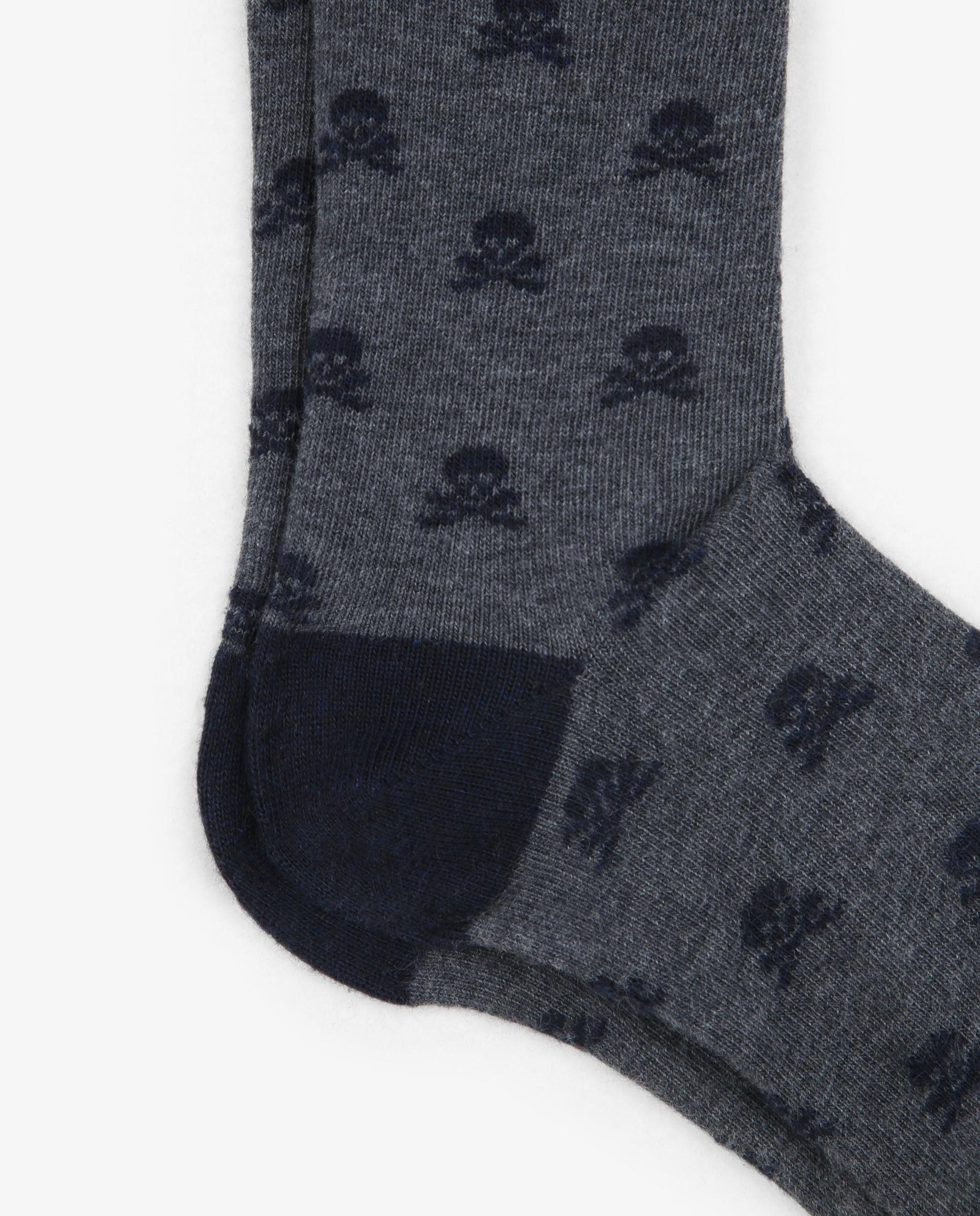 Calcetines de niño de caña media con estampado de calaveras - Scalpers - Gris oscuro Gris oscuro-3