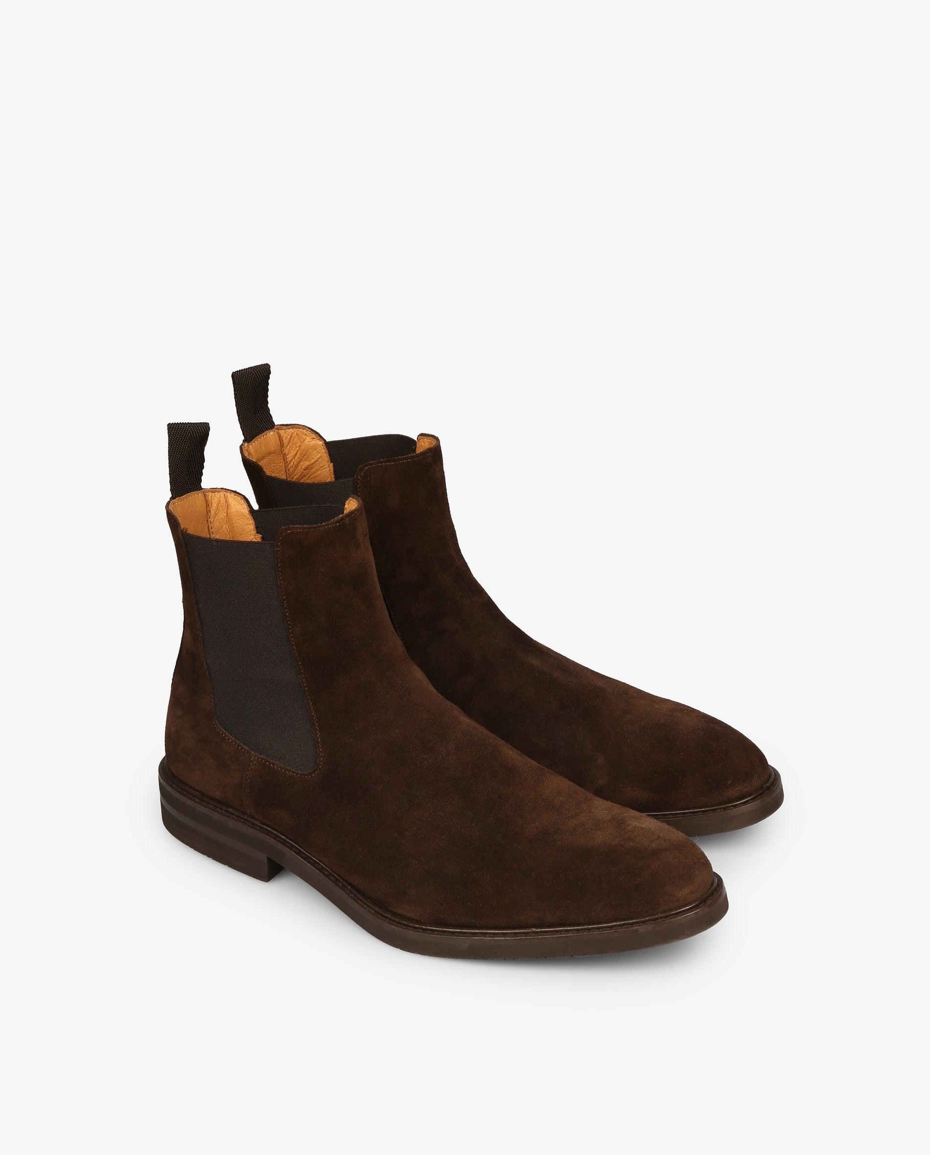 Botas chelsea de hombre en ante con tirador trasero - Scalpers - Marrón Marrón-2