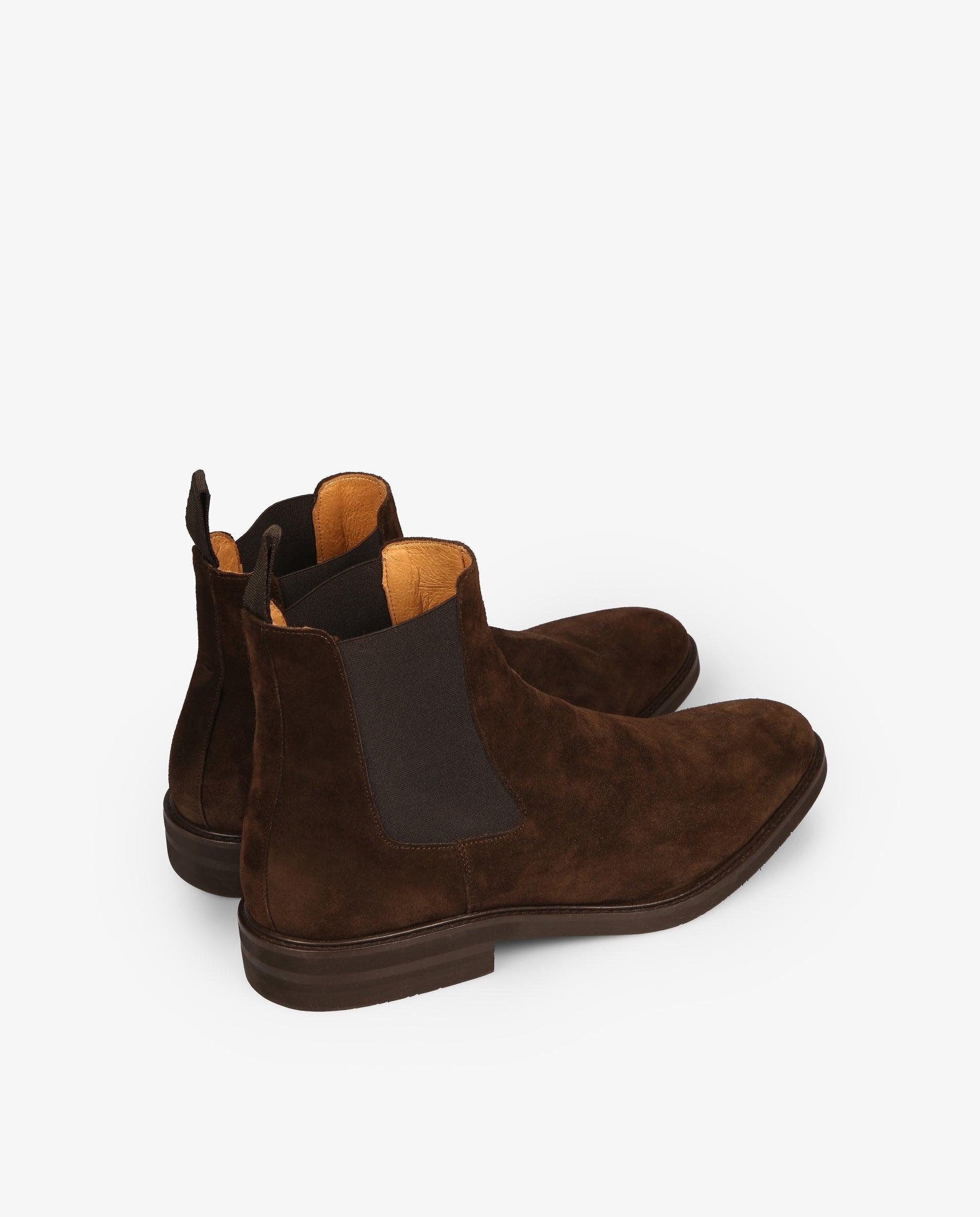 Botas chelsea de hombre en ante con tirador trasero - Scalpers - Marrón Marrón-3