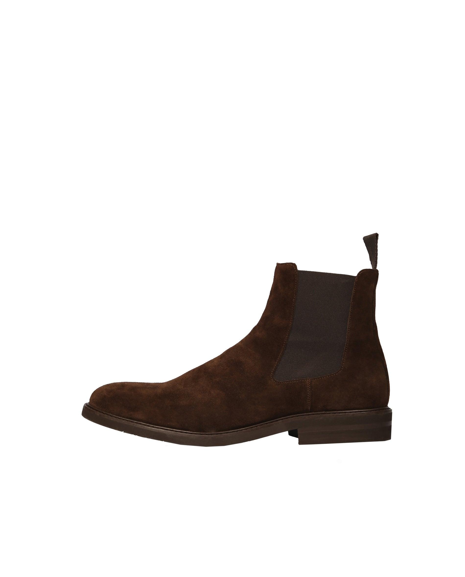 Botas chelsea de hombre en ante con tirador trasero - Scalpers - Marrón Marrón-5