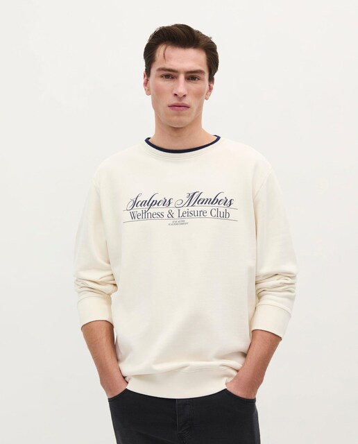 Imagen 0 de Sudadera de hombre de algodón con cuello redondo