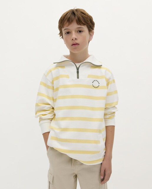 Imagen 0 de Sudadera de niño de algodón con cuello subido de cremallera