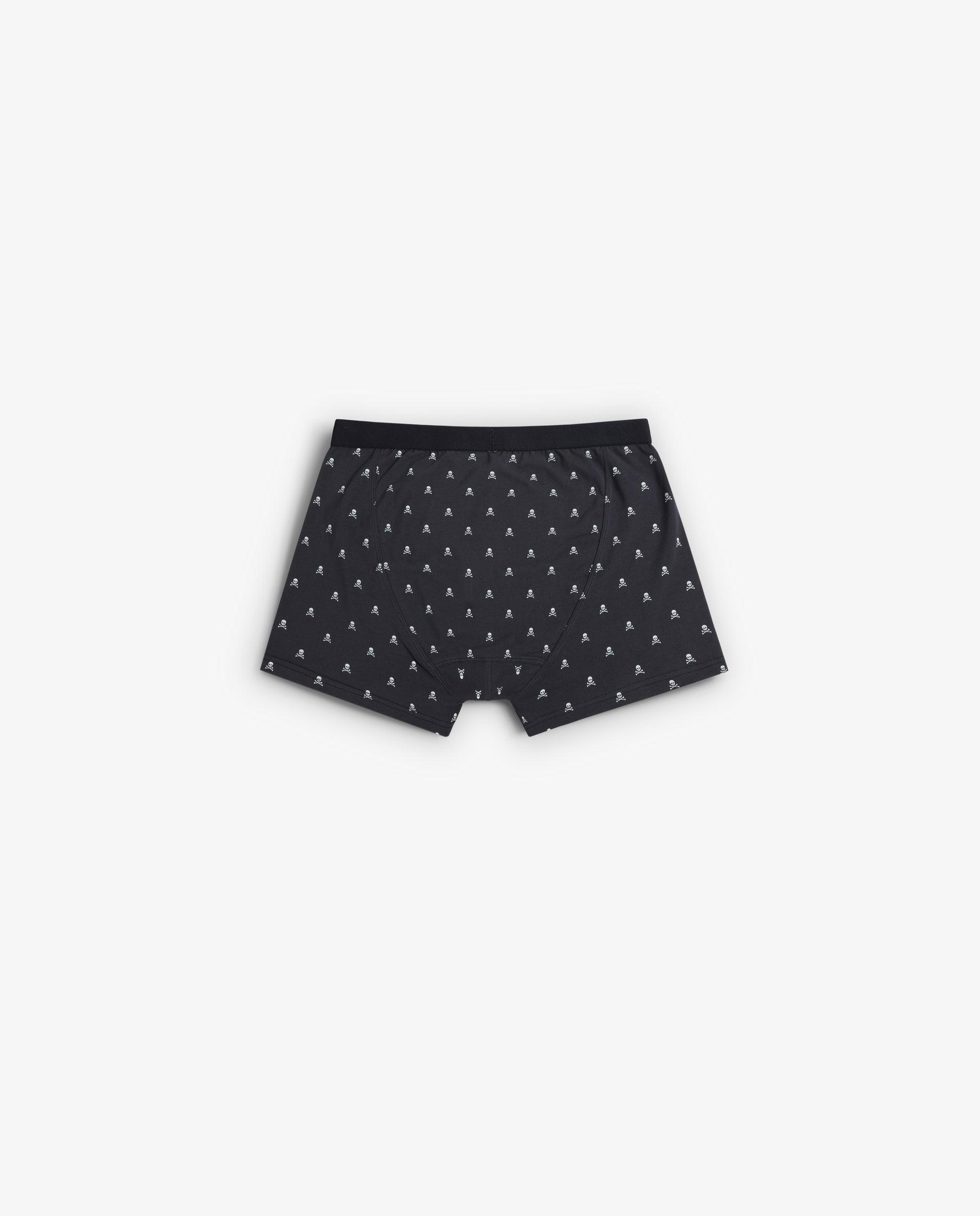 Bóxer de punto de hombre de algodón elástico con calaveras - Scalpers - Azul marino Azul marino-2