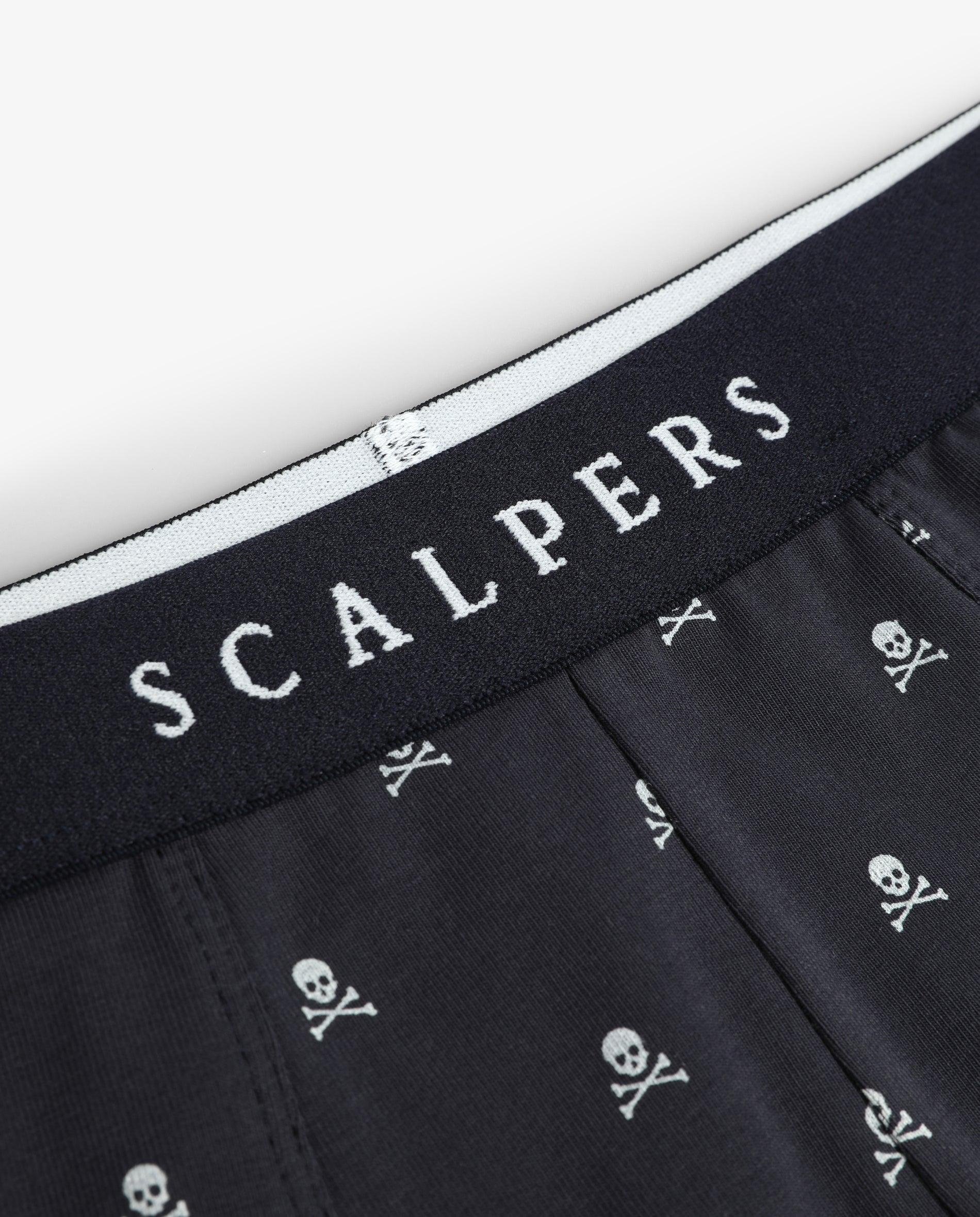 Bóxer de punto de hombre de algodón elástico con calaveras - Scalpers - Azul marino Azul marino-4