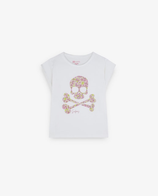 Imagen 0 de Camiseta de niña de algodón de manga corta