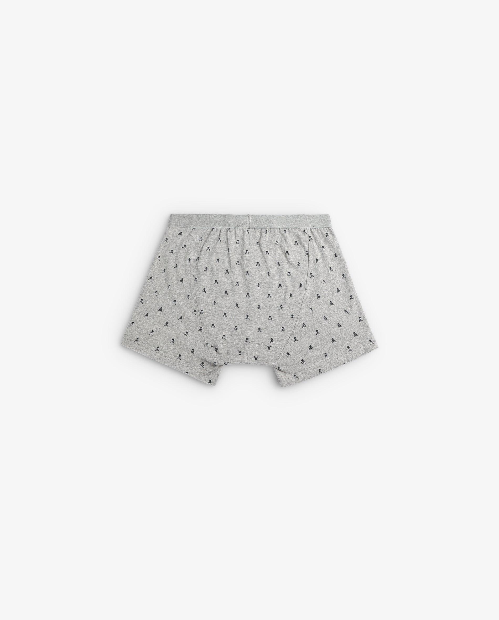 Bóxer de punto de hombre de algodón elástico con calaveras - Scalpers - Gris claro Gris claro-3
