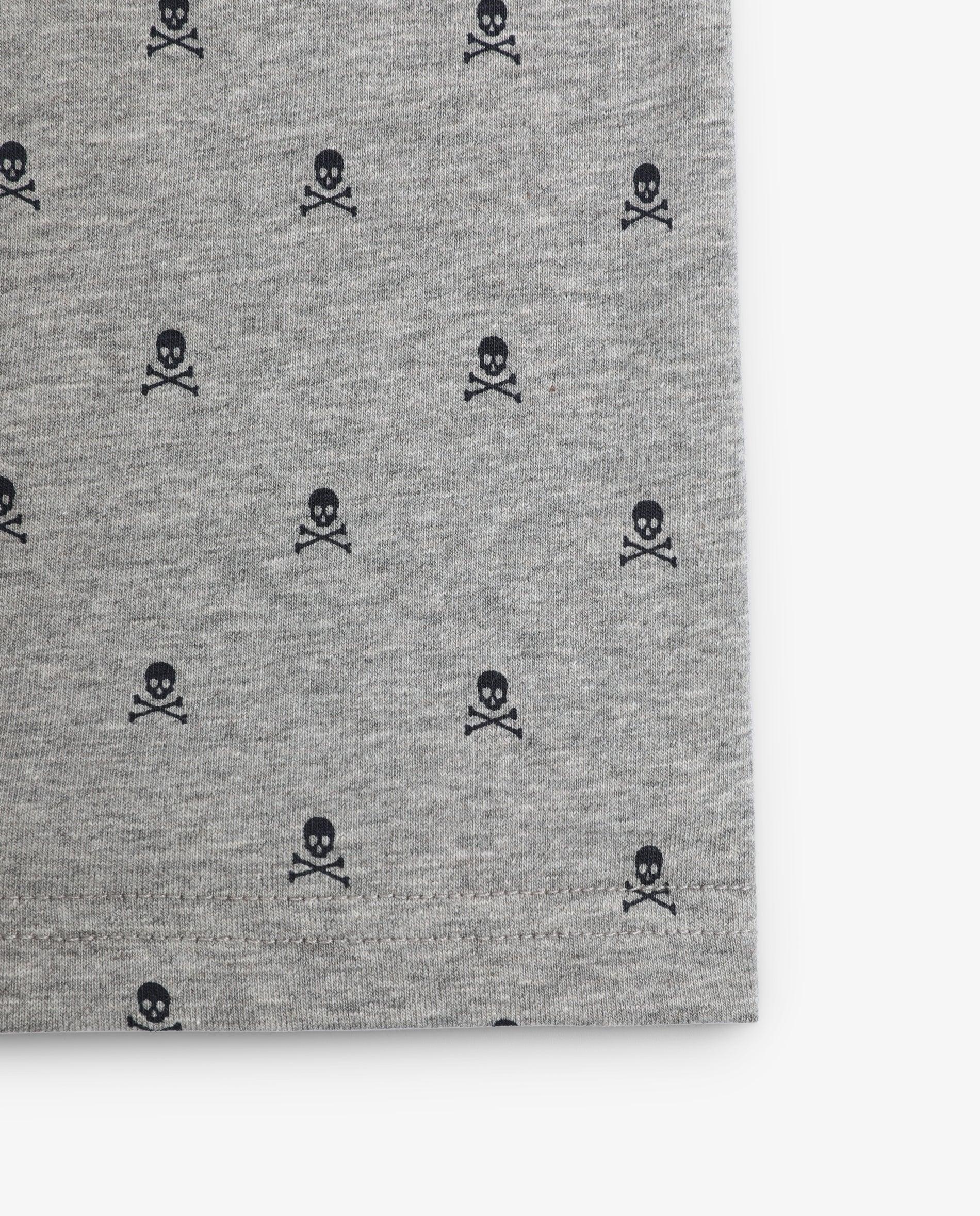 Bóxer de punto de hombre de algodón elástico con calaveras - Scalpers - Gris claro Gris claro-4