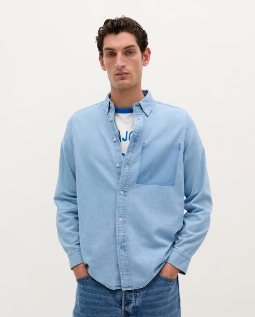 Imagen 0 de Camisa de hombre denim de algodón
