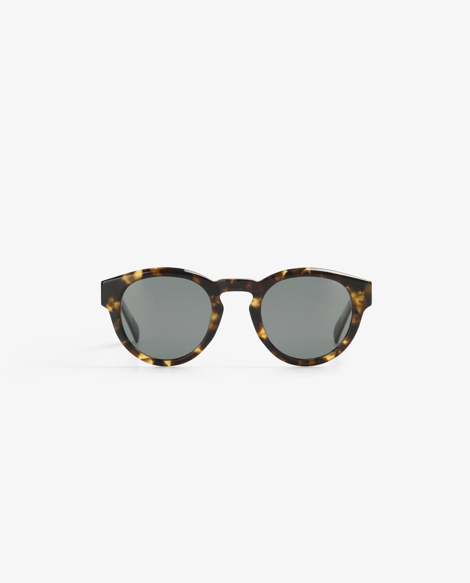 Gafas de sol de hombre de montura redonda con diseño en acabado