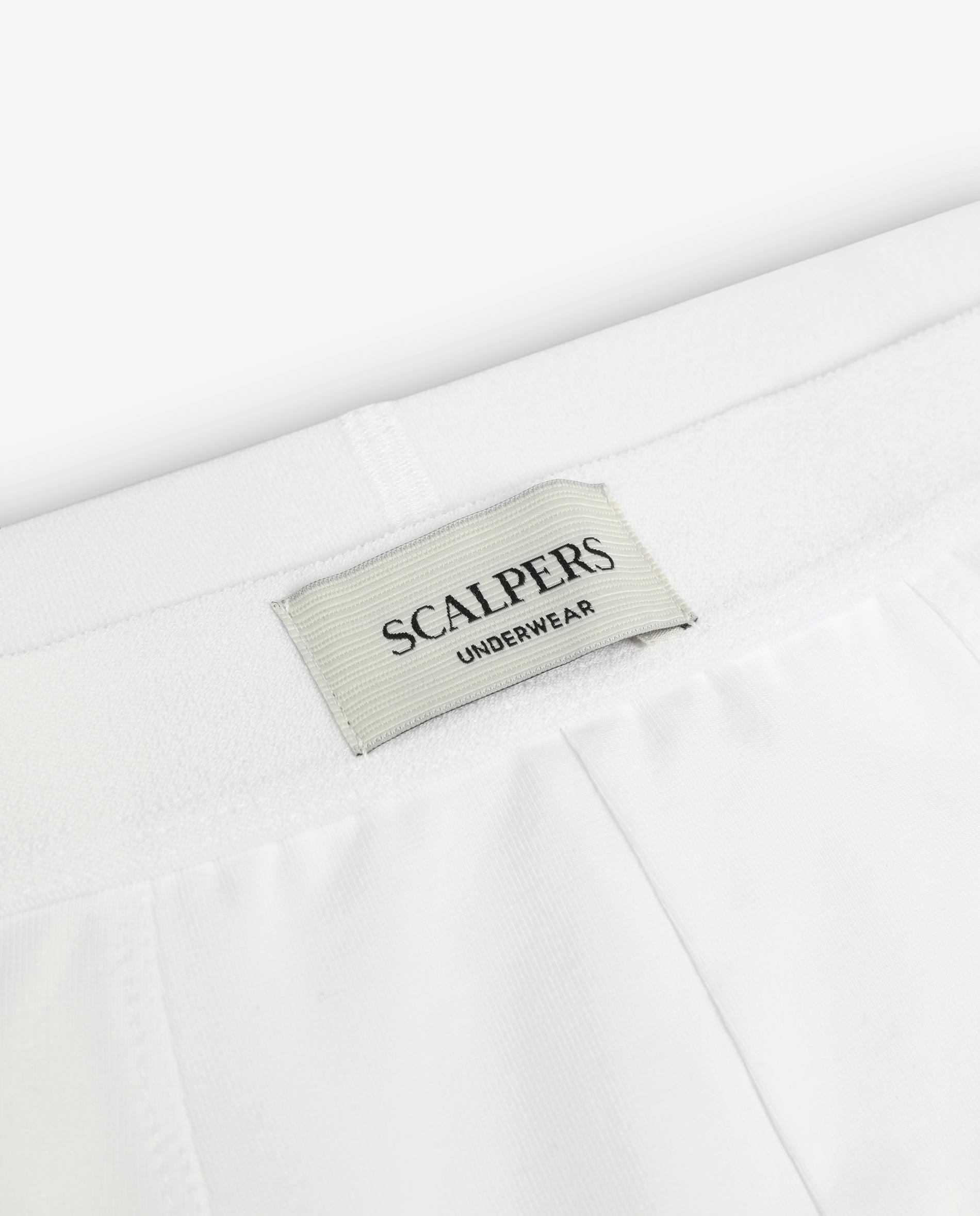 Bóxer de punto de hombre de algodón liso - Scalpers - Blanco Blanco-4