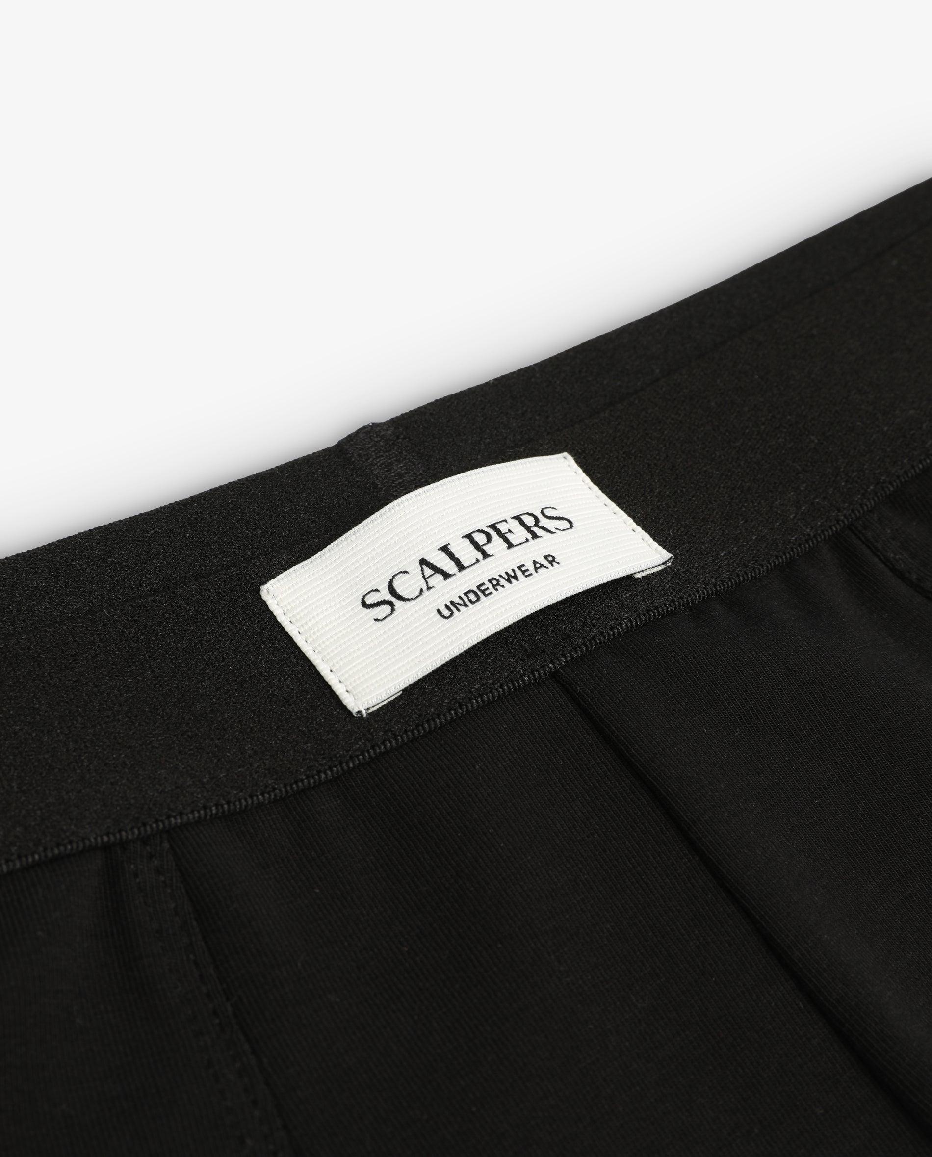 Bóxer de punto de hombre de algodón liso - Scalpers - Negro Negro-4