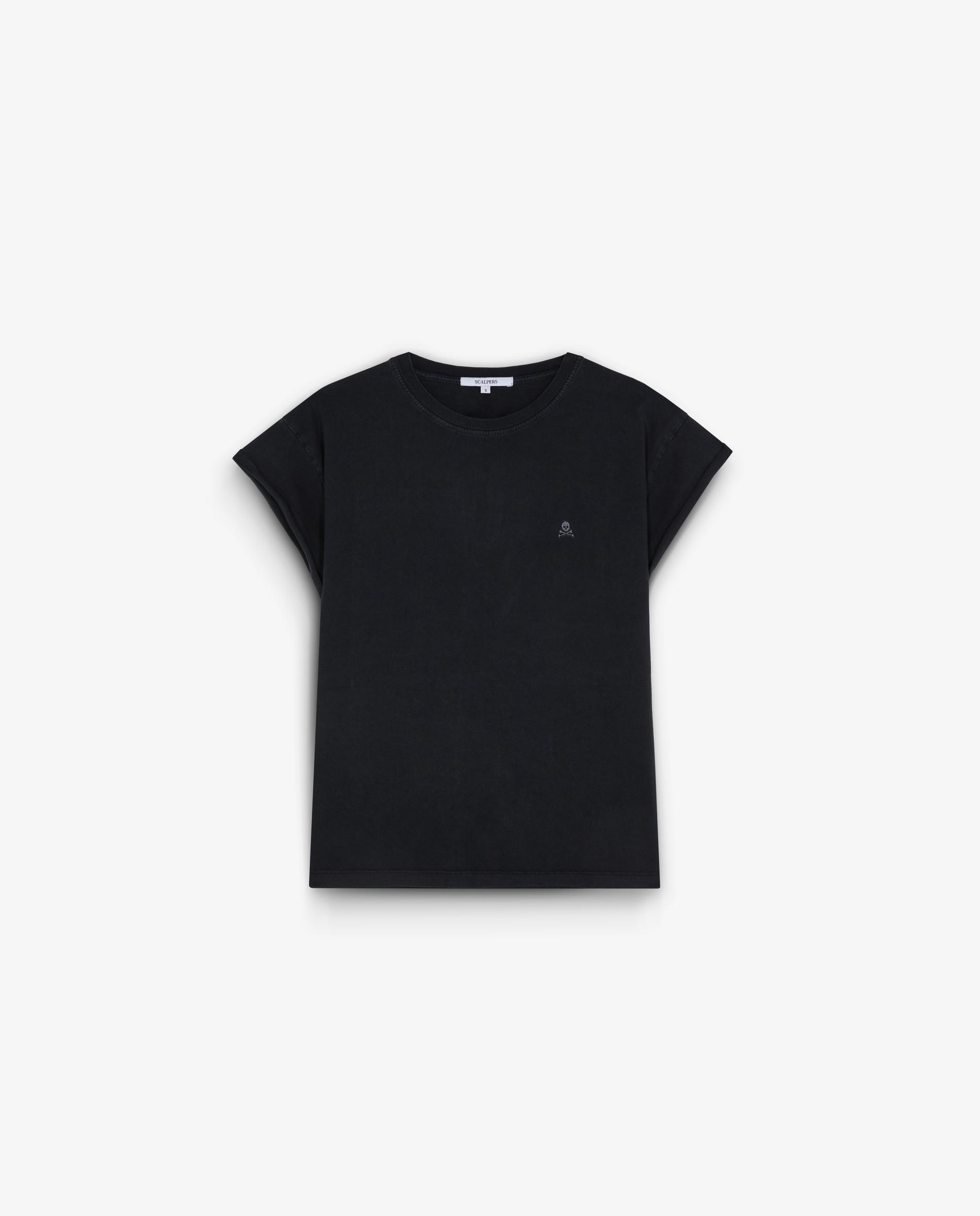 Imagen 5 de Camiseta de mujer 100% algodón de manga corta - Scalpers - Negro Negro