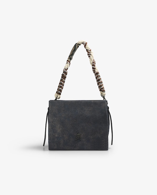 Imagen 0 de Bolso de mano de mujer convertible en bandolera metalizado