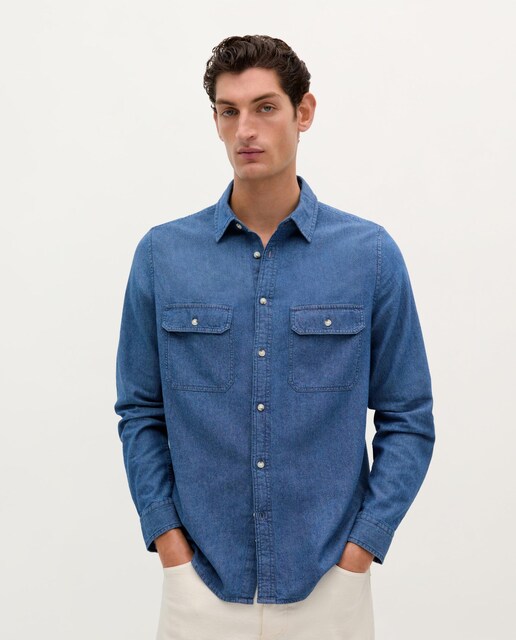 Imagen 0 de Camisa de hombre vaquera de algodón