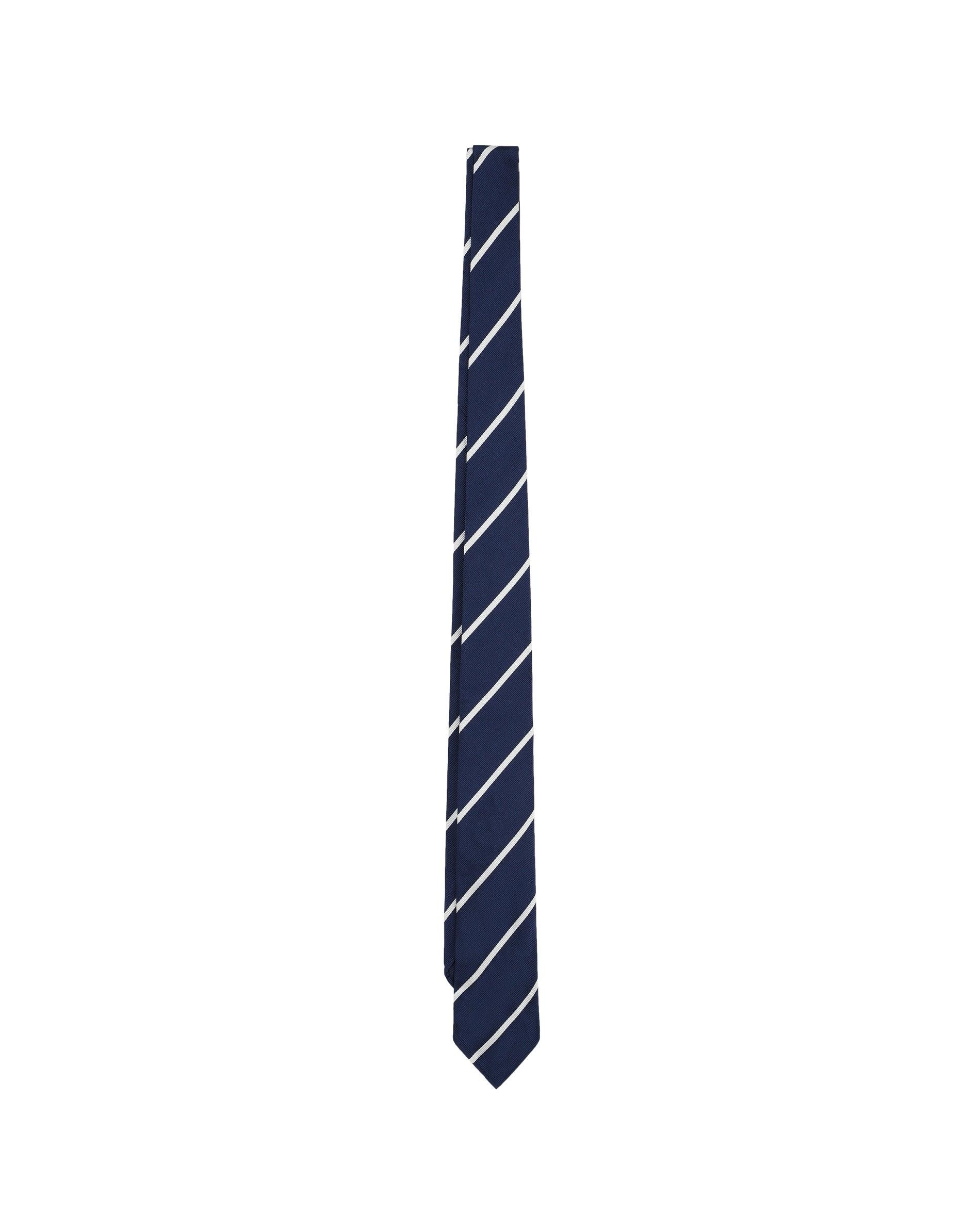 Imagen 0 de Corbata de seda con diseño de rayas Navy
