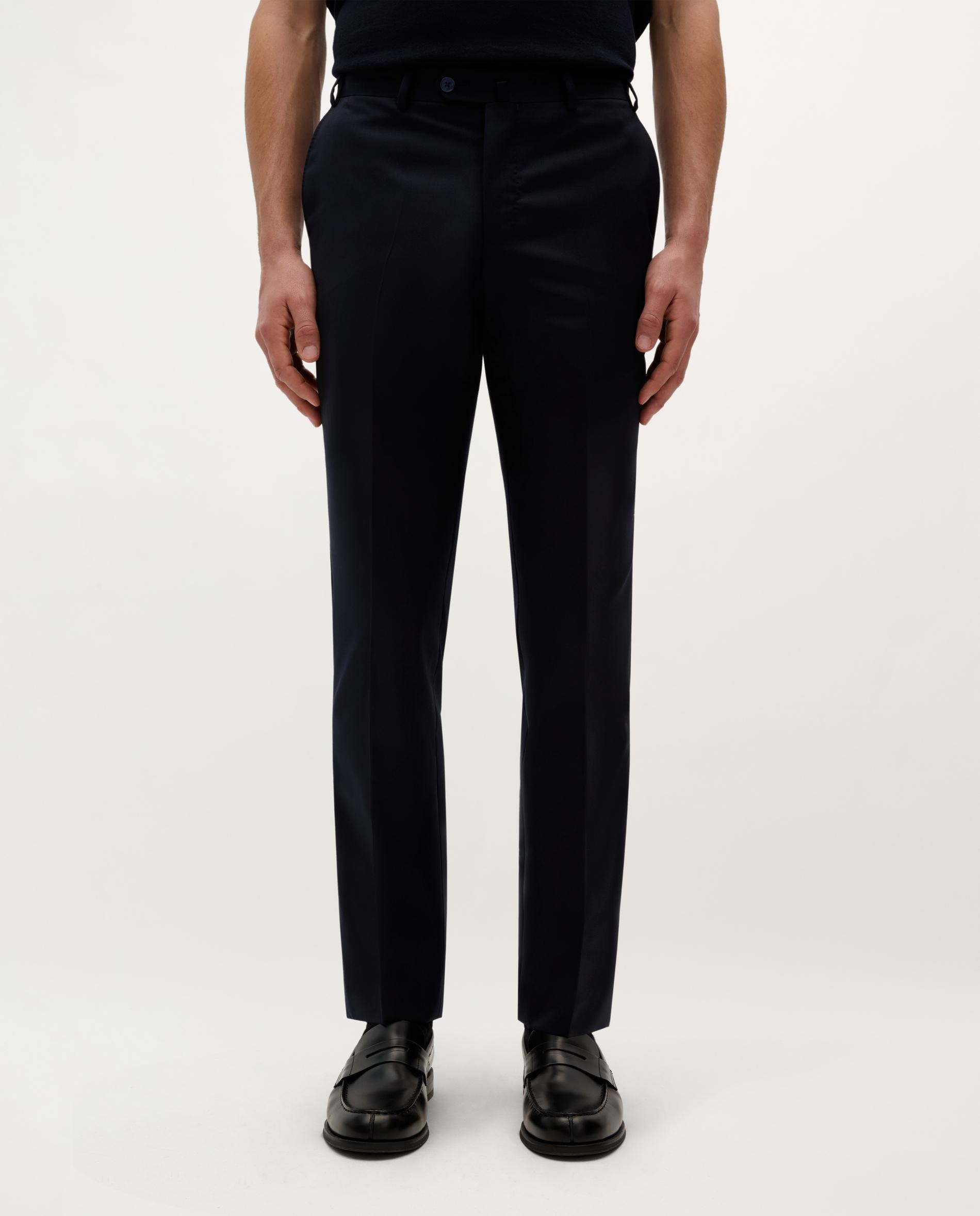 Pantalón de traje de hombre regular fit de lana - Scalpers - Azul marino Azul marino-3