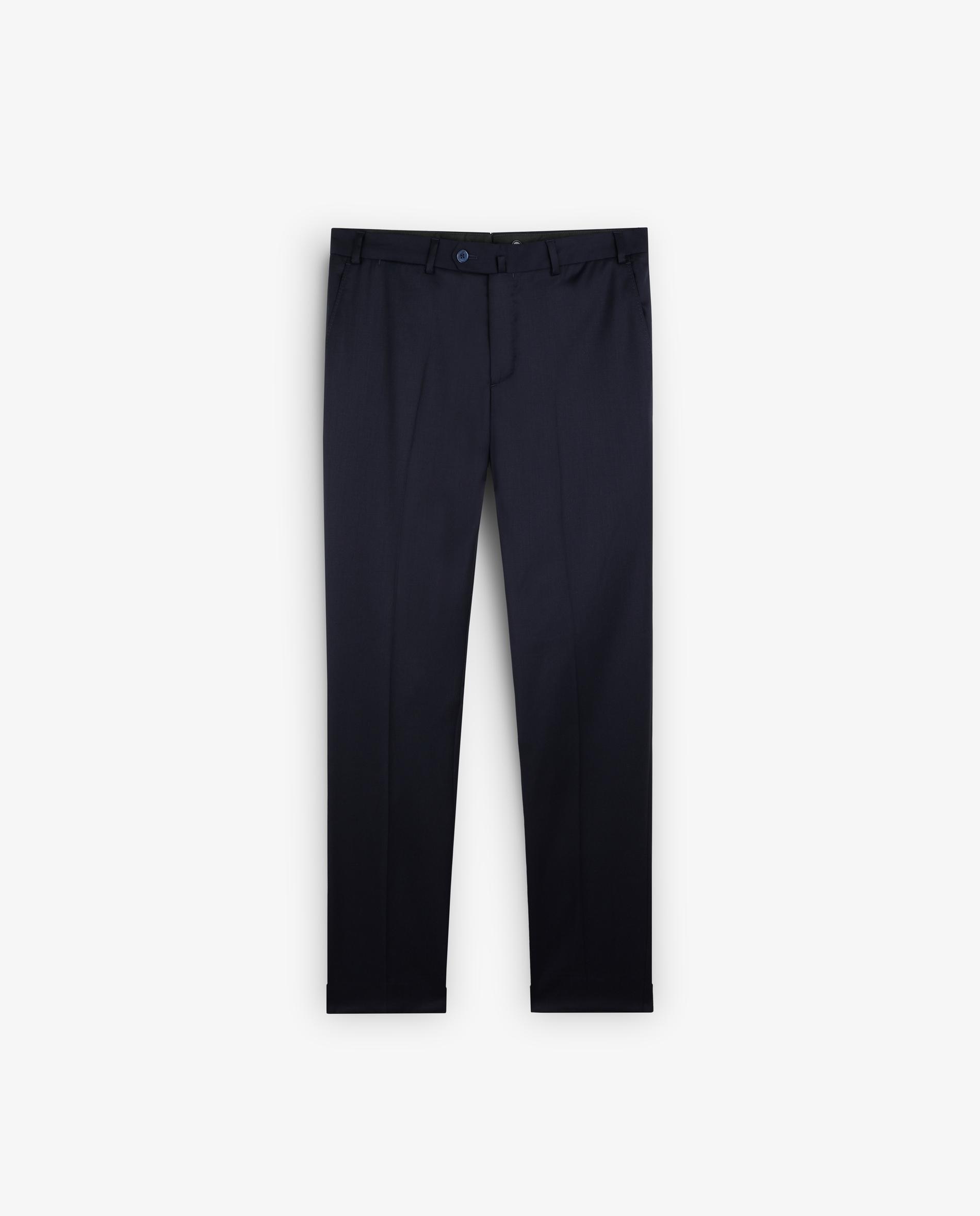 Pantalón de traje de hombre regular fit de lana - Scalpers - Azul marino Azul marino-7