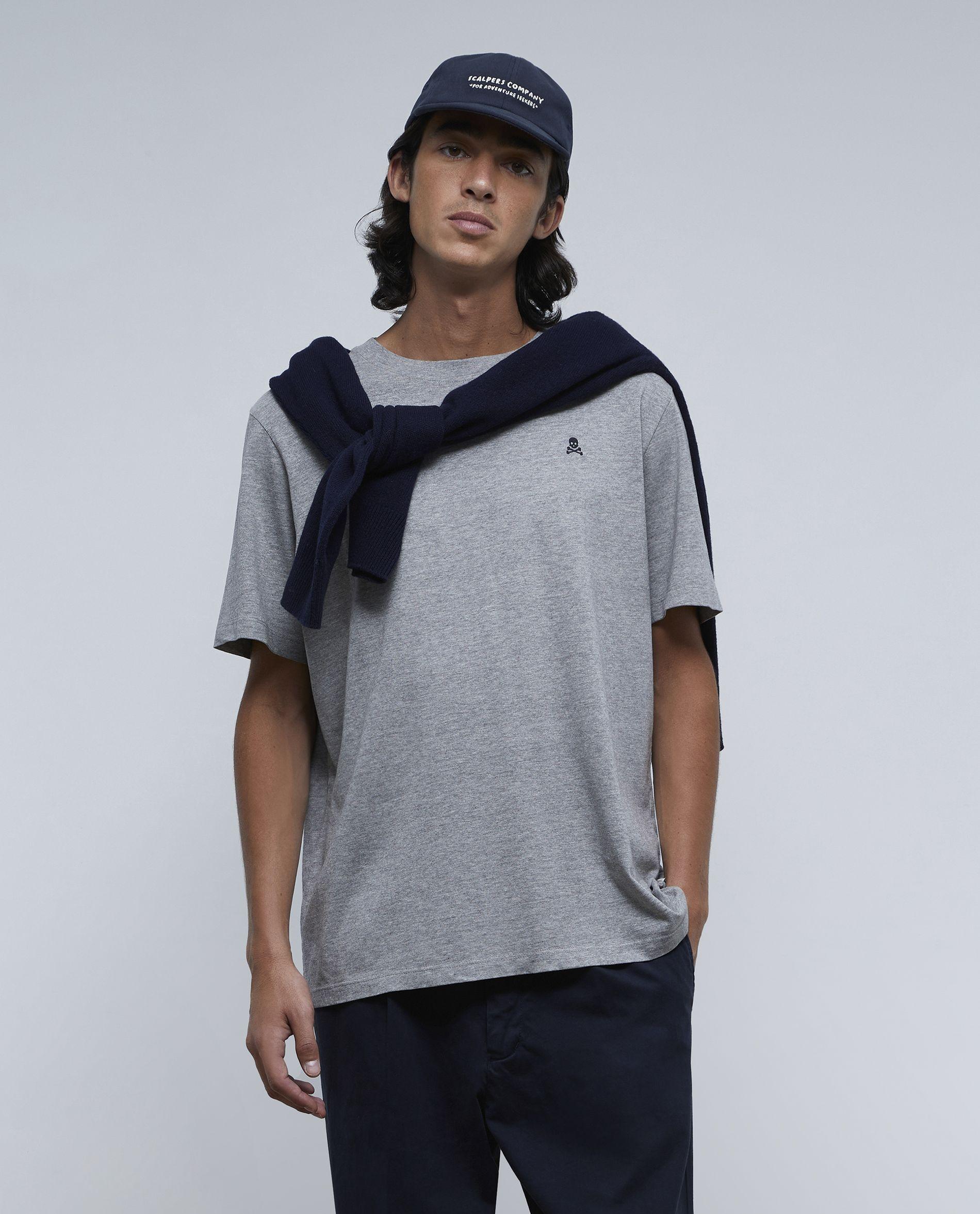Camiseta de manga corta de hombre básica relaxed fit - Scalpers - Gris Gris-1