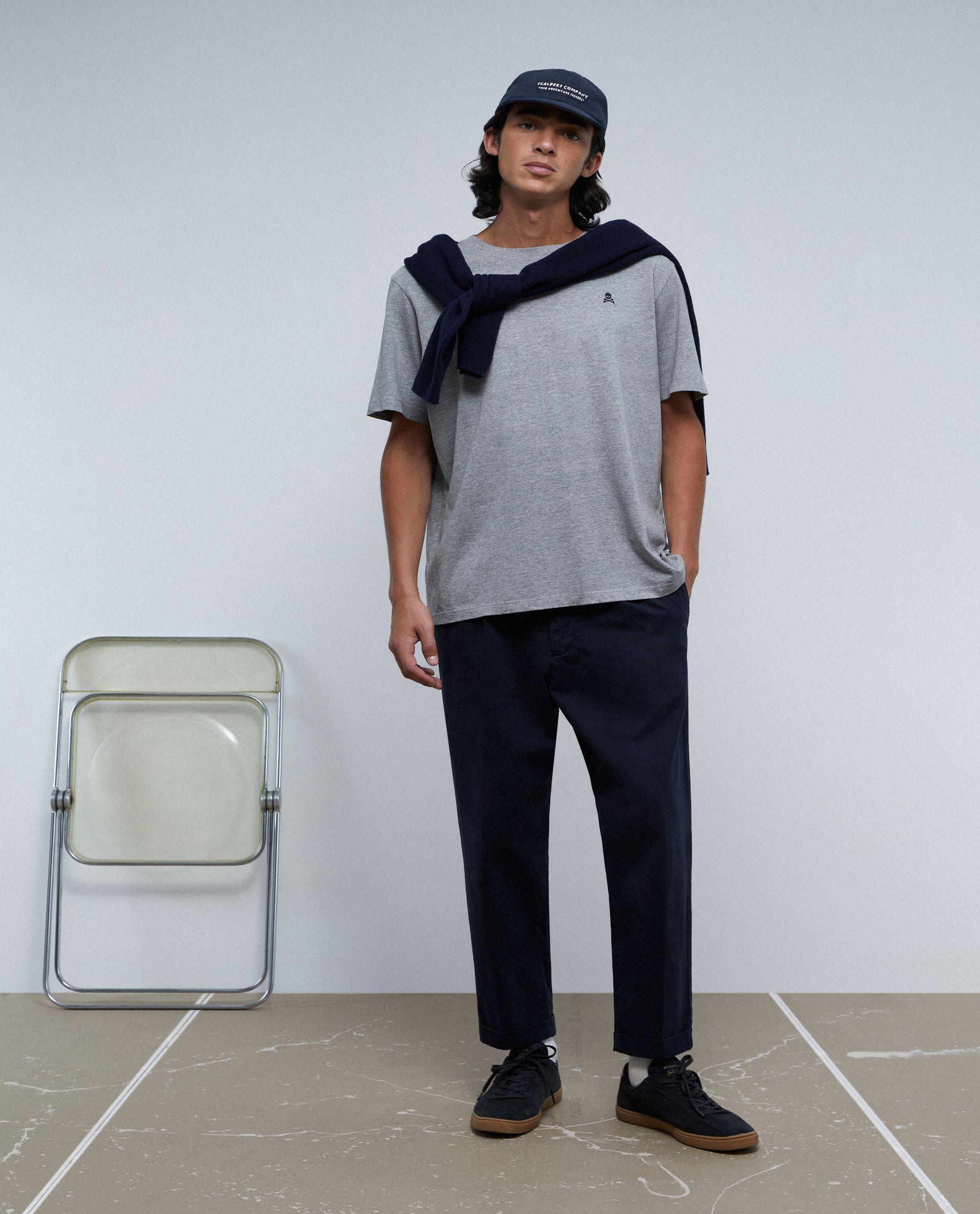 Camiseta de manga corta de hombre básica relaxed fit - Scalpers - Gris Gris-3