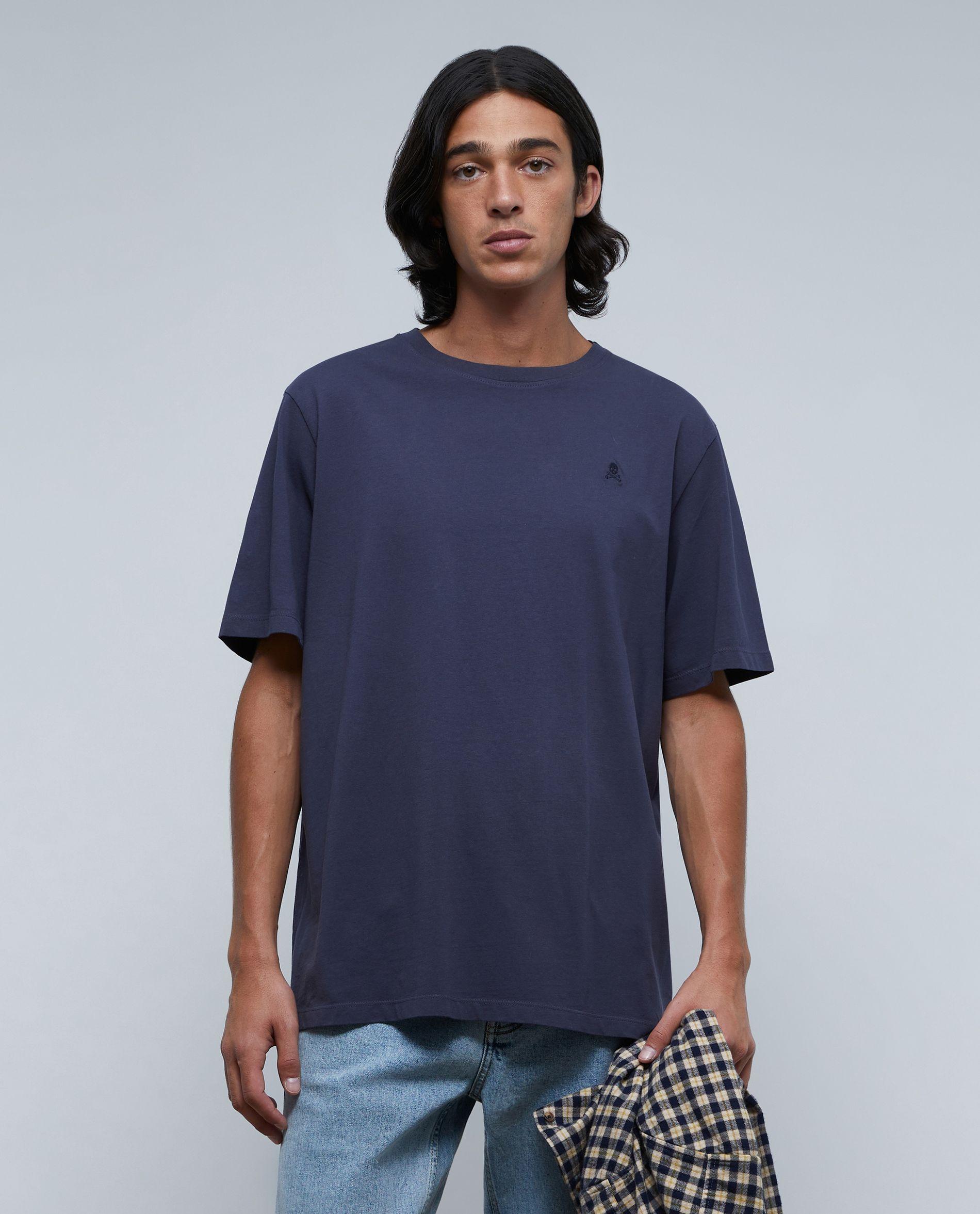 Camiseta de manga corta de hombre básica relaxed fit - Scalpers - Azul oscuro Azul oscuro-1