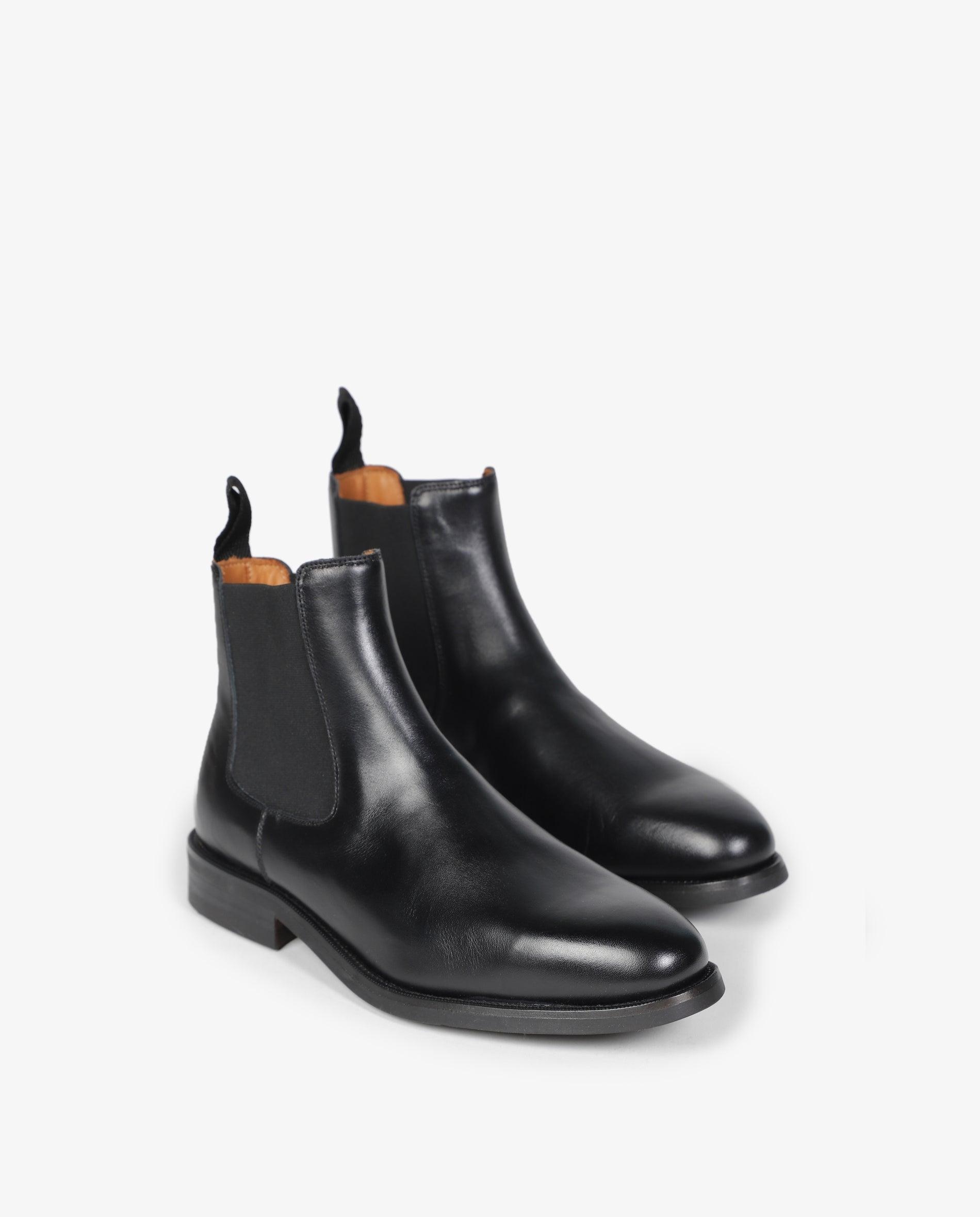 Botas chelsea de hombre de piel con tirador trasero - Scalpers - Negro Negro-2