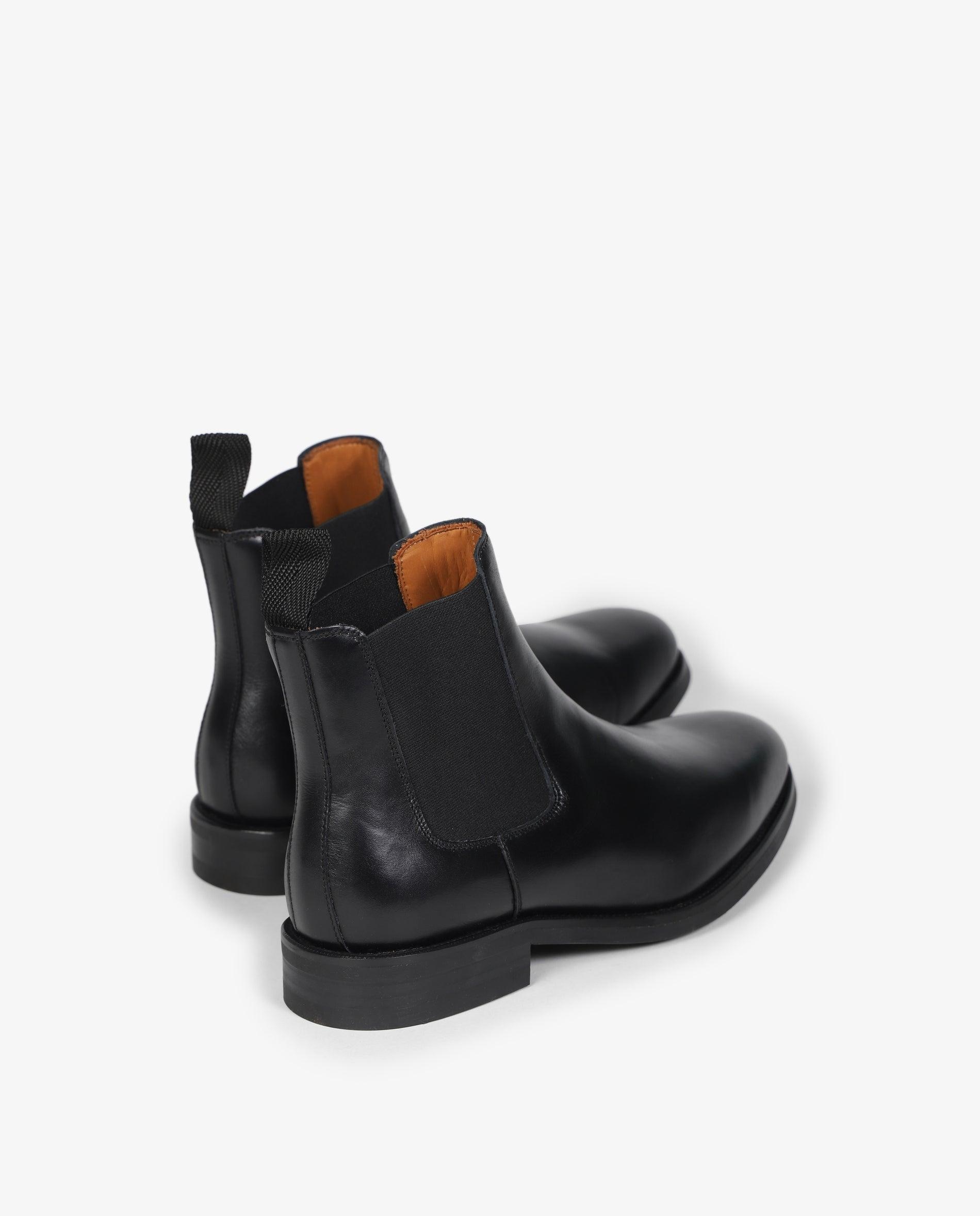 Botas chelsea de hombre de piel con tirador trasero - Scalpers - Negro Negro-3