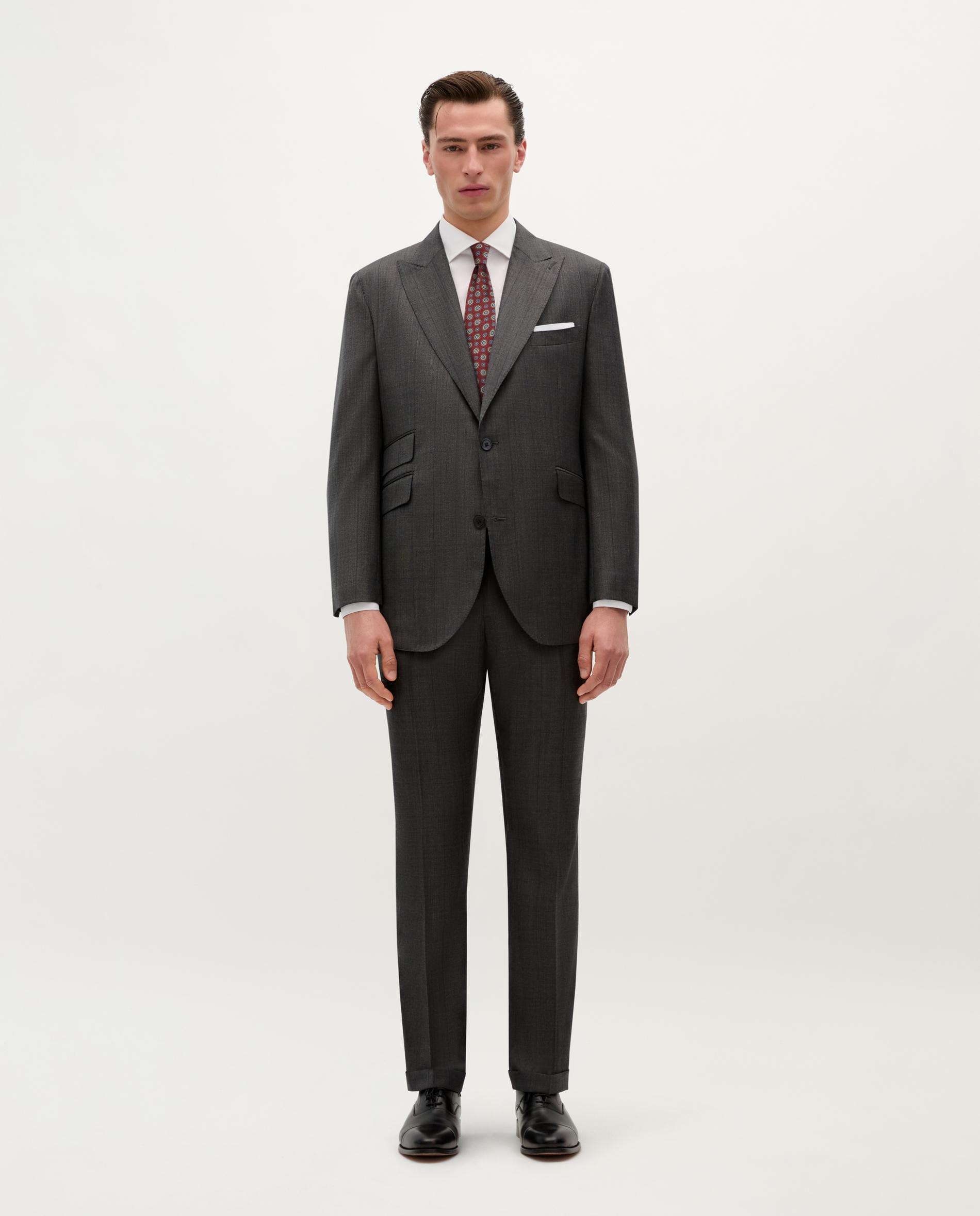 Imagen 0 de Traje de completo de hombre clásico regular fit de cuadros Gris