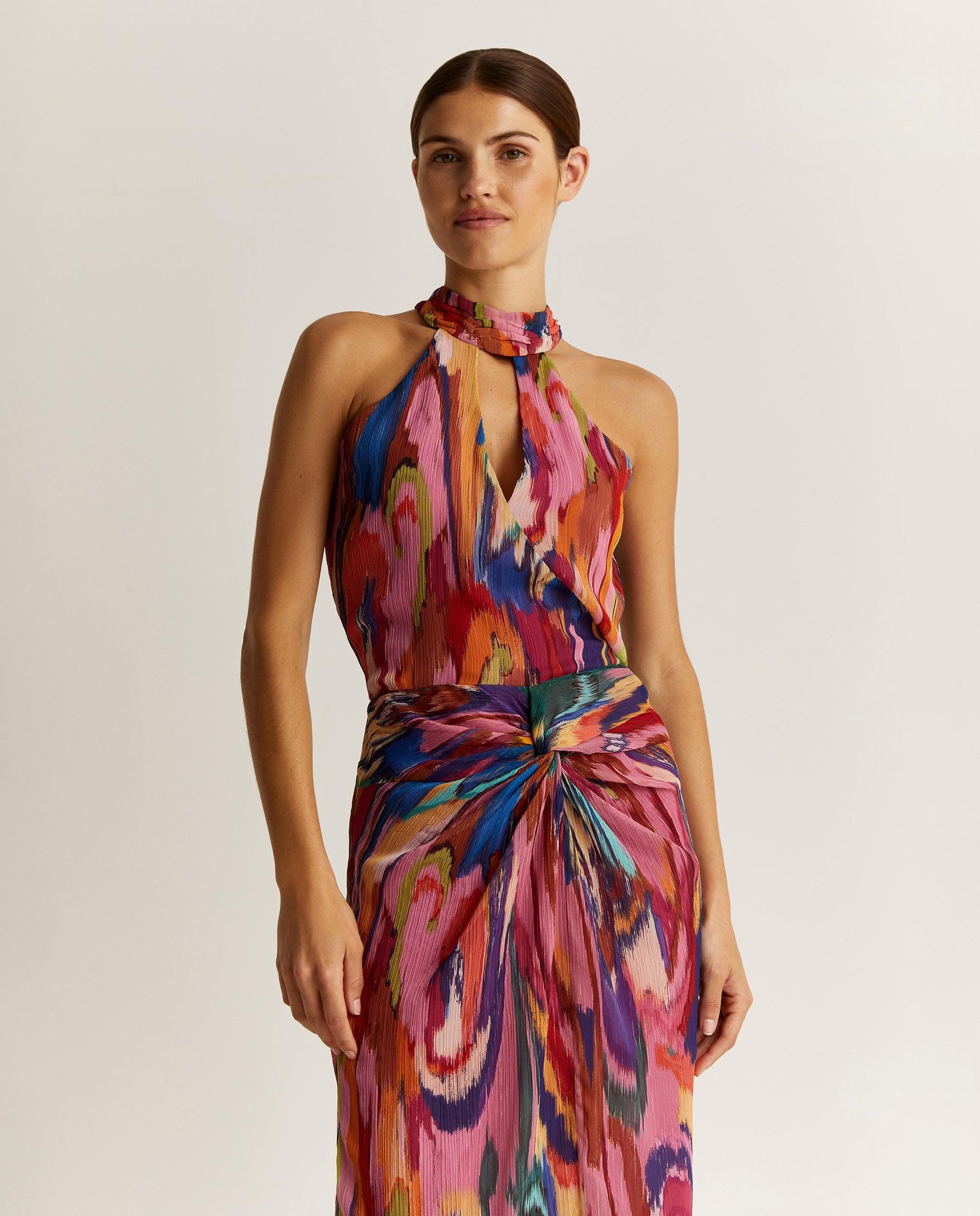 Vestido midi multicolor
