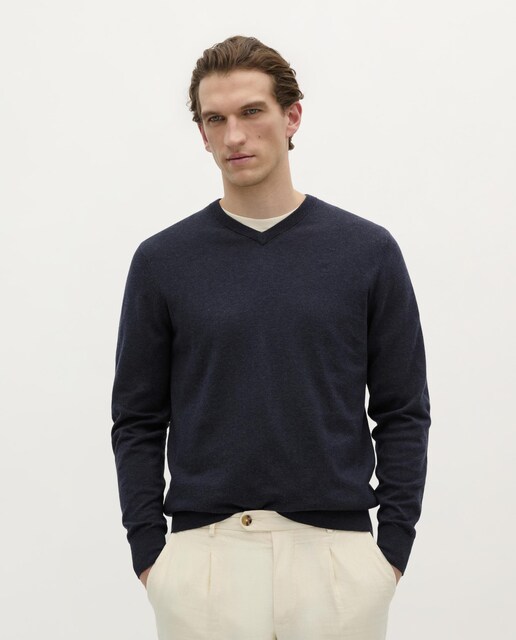 Imagen 0 de Jersey de hombre de algodón con cuello pico