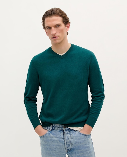 Imagen 0 de Jersey de hombre de algodón con cuello pico
