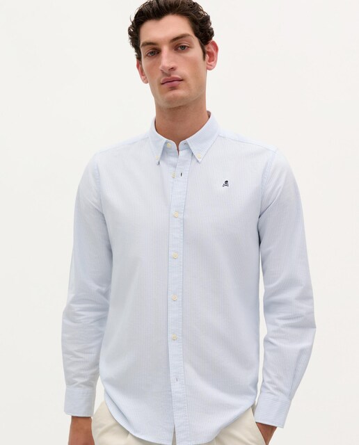 Imagen 0 de Camisa de hombre regular fit de algodón de rayas