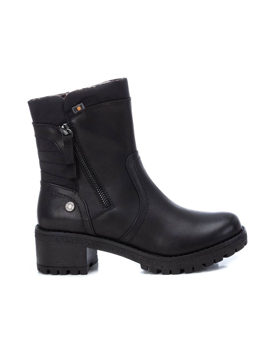 Botines de mujer sin cordones y cremallera lateral - Refresh - Negro Negro-1