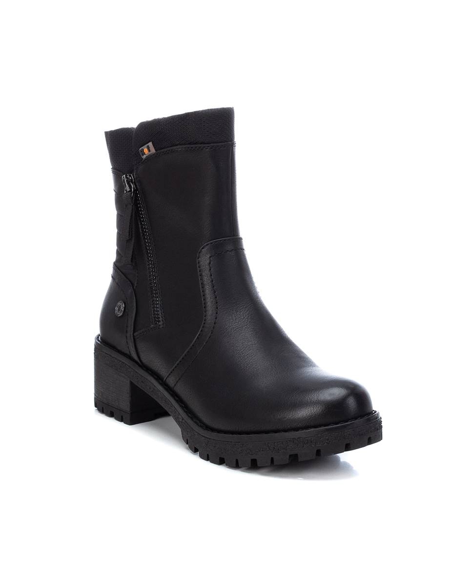 Botines de mujer sin cordones y cremallera lateral - Refresh - Negro Negro-3