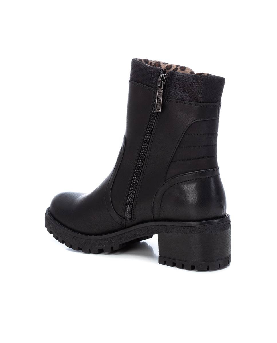 Botines de mujer sin cordones y cremallera lateral - Refresh - Negro Negro-4