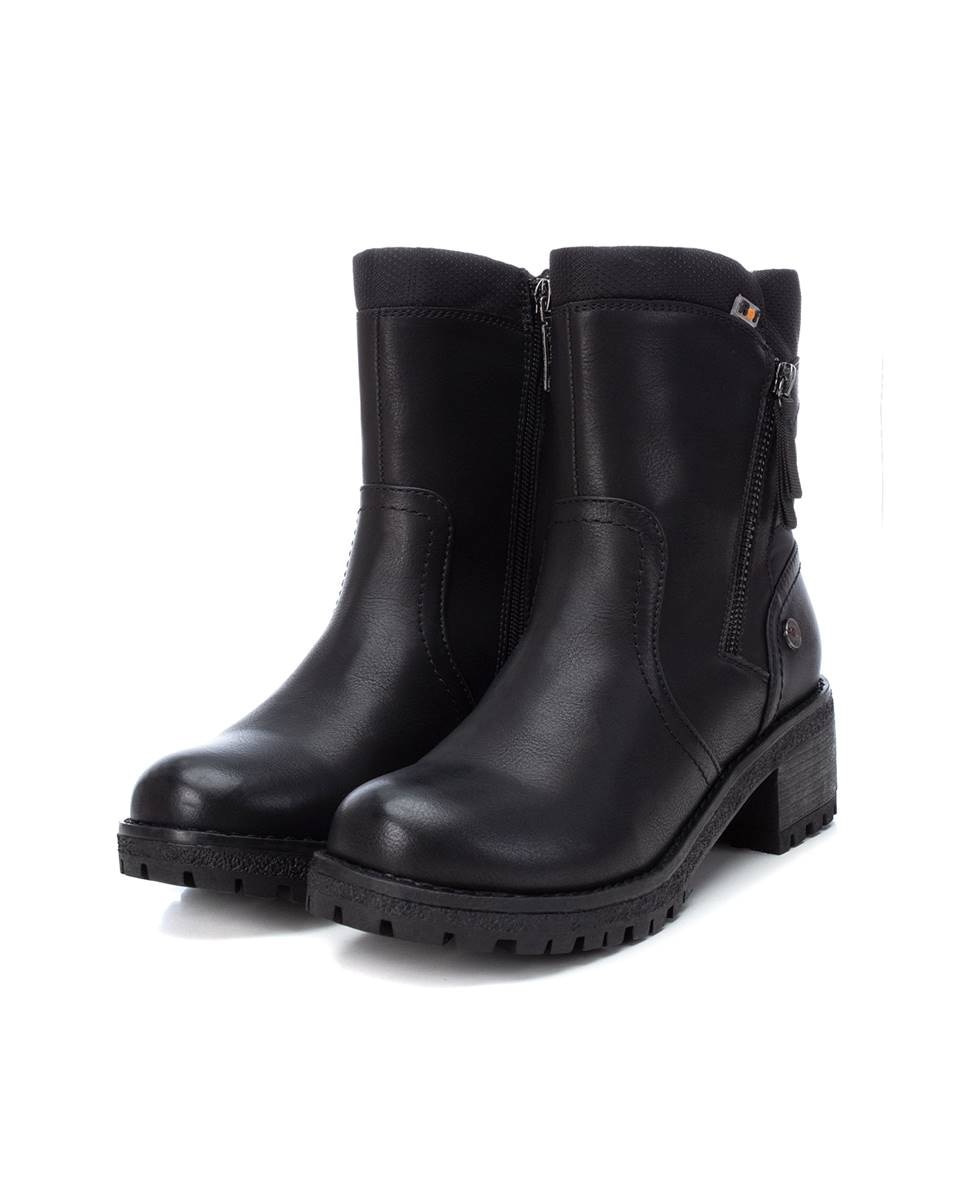 Botines de mujer sin cordones y cremallera lateral - Refresh - Negro Negro-5