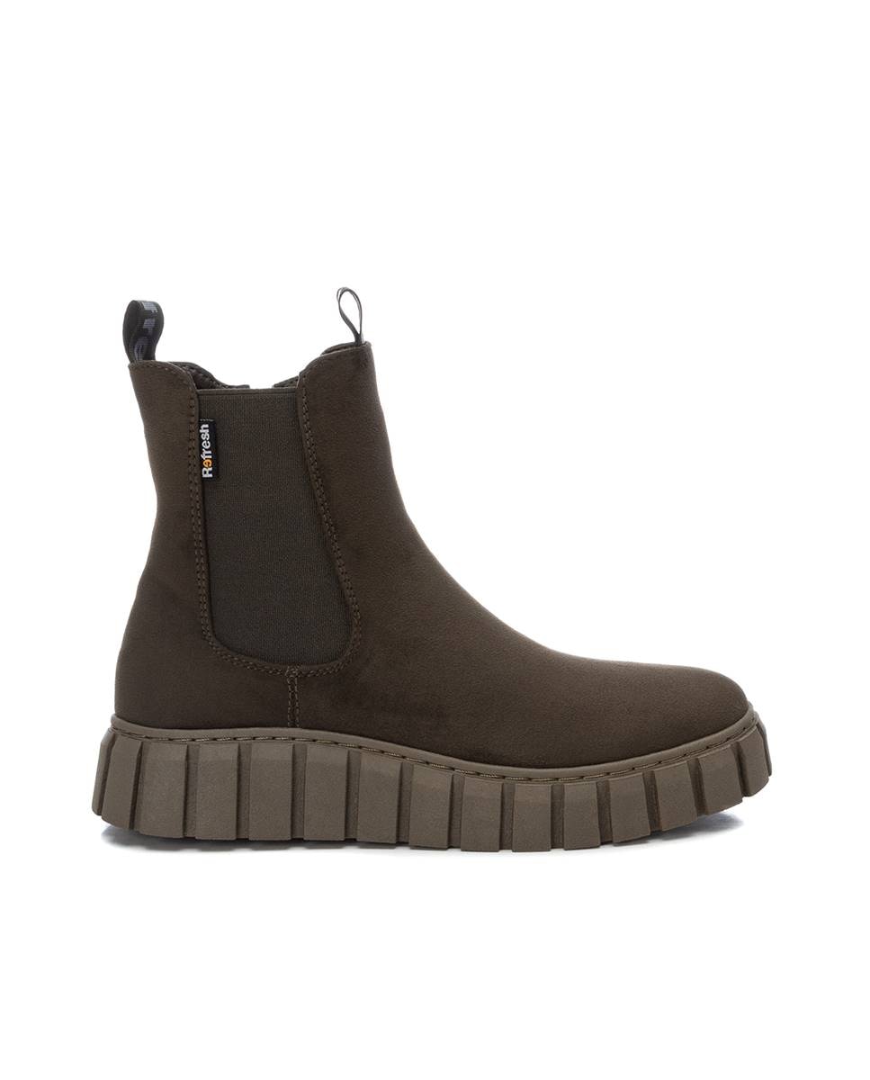 Botines de mujer chelsea de antelina - Refresh - Kaki Kaki-1