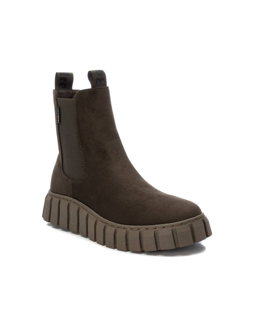 Botines de mujer chelsea de antelina - Refresh - Kaki Kaki-3