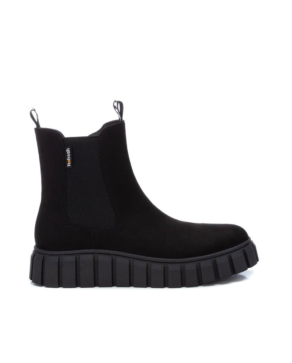 Botines de mujer chelsea de antelina - Refresh - Negro Negro-1