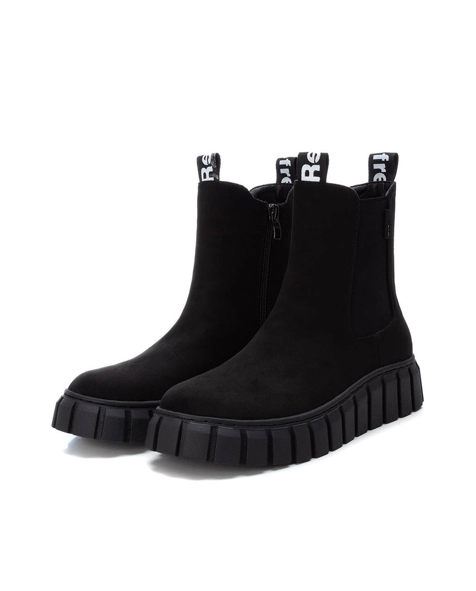 Botines de mujer chelsea de antelina - Refresh - Negro Negro-5