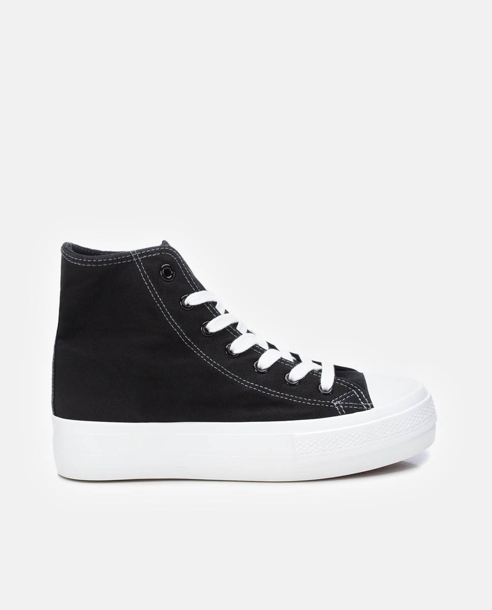 Refresh - Zapatillas deportivas de mujer abotinadas con cordones y suela de goma.
