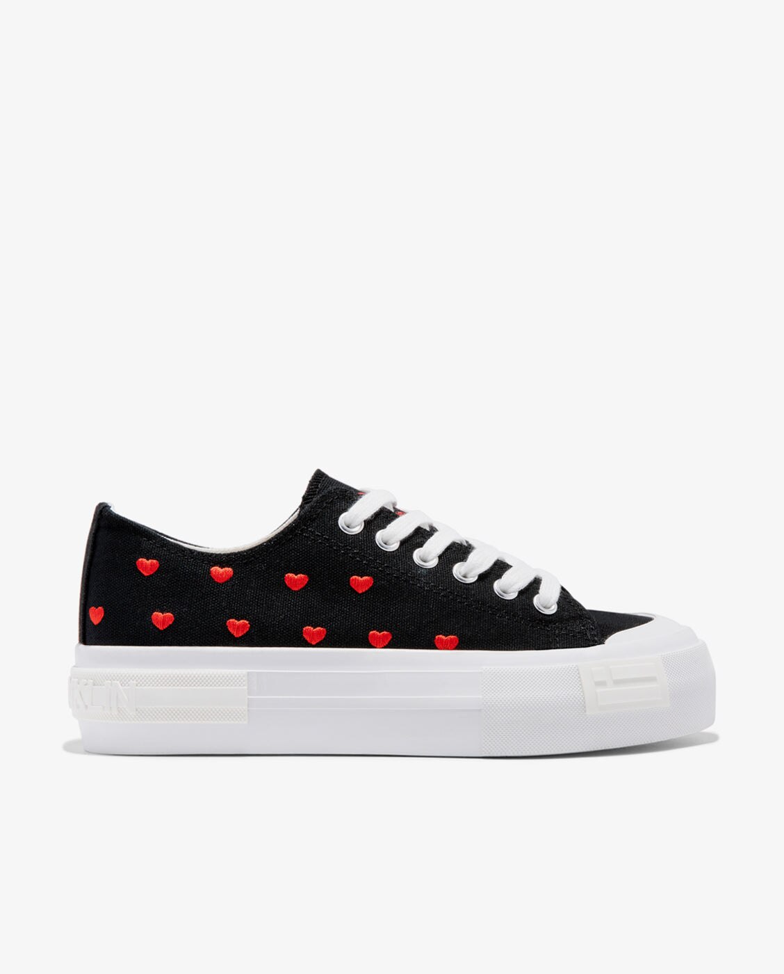 D.Franklin - Zapatillas bajas de mujer con estampado corazones y plataforma.