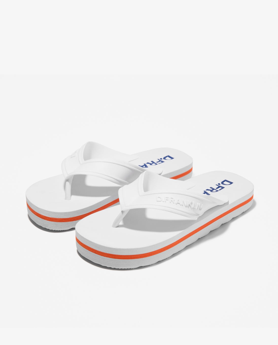 Chanclas de mujer de dedo con suela eva Flop - D.Franklin - Blanco / Naranja Blanco / Naranja-2