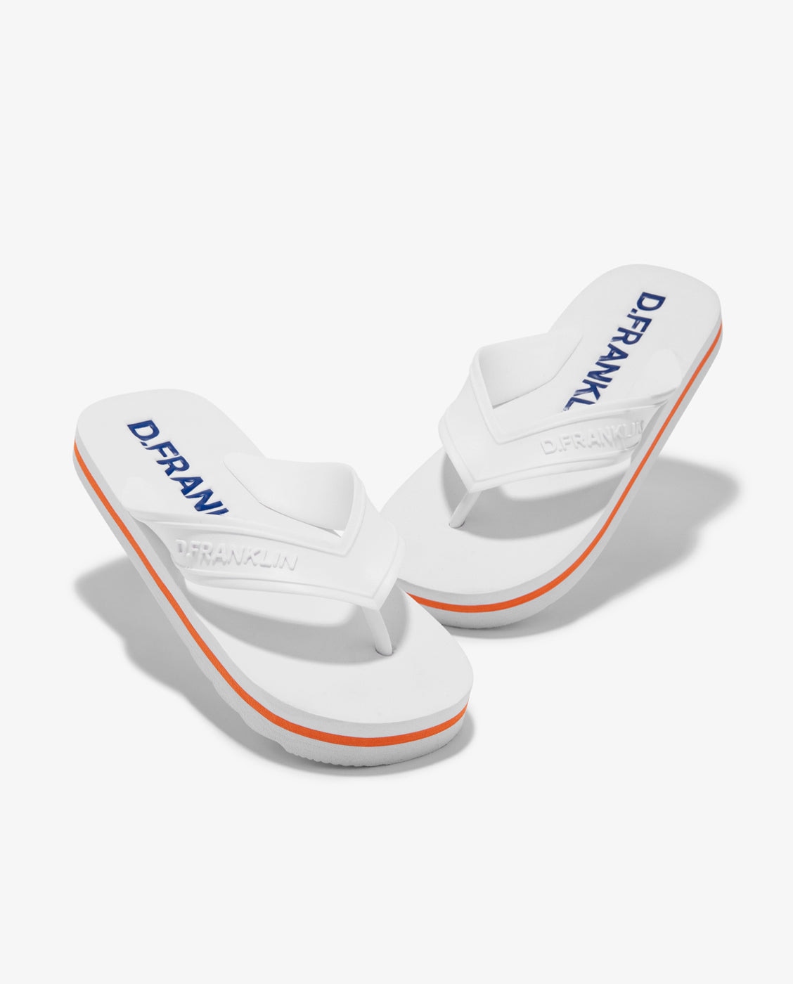 Chanclas de mujer de dedo con suela eva Flop - D.Franklin - Blanco / Naranja Blanco / Naranja-3