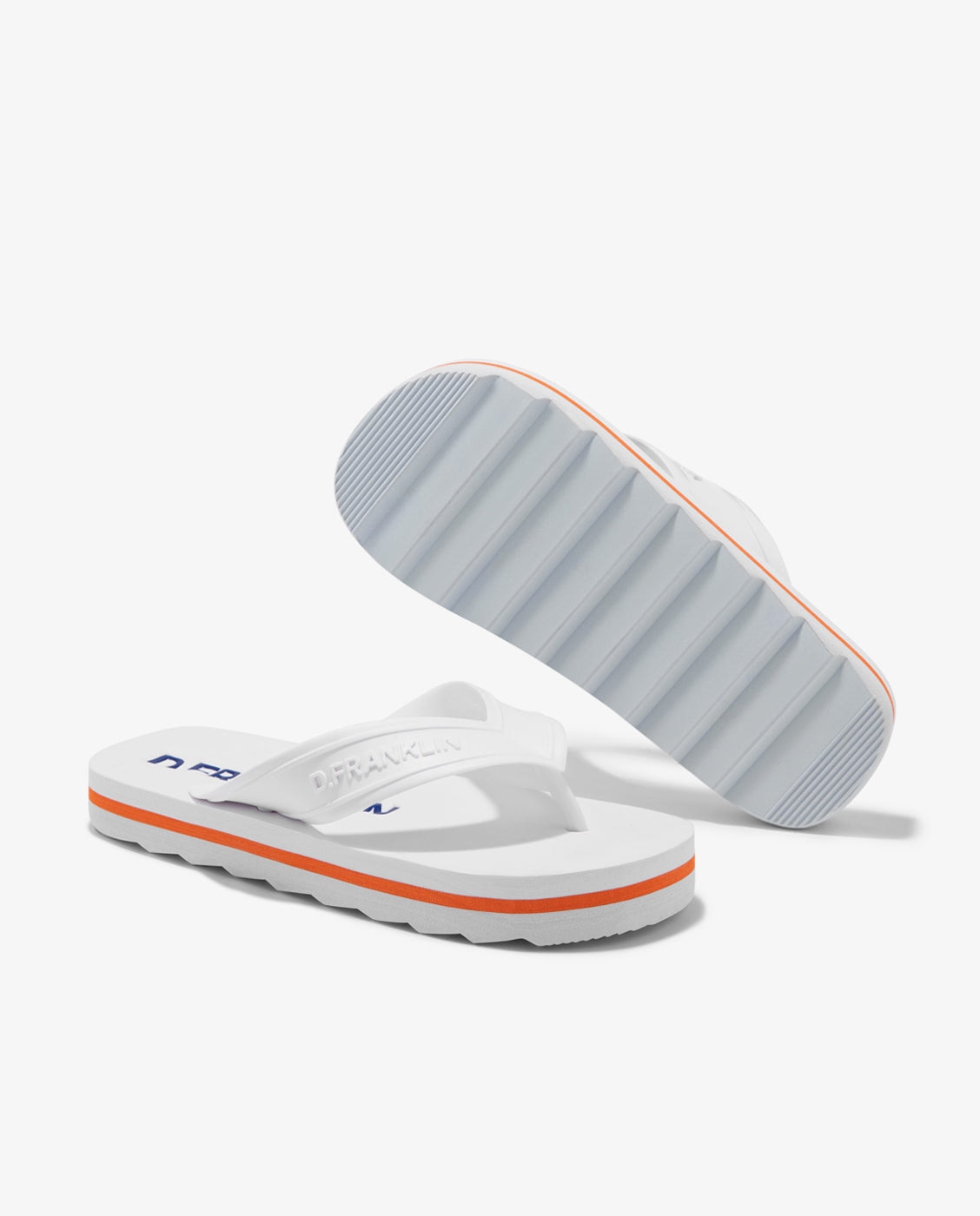 Chanclas de mujer de dedo con suela eva Flop - D.Franklin - Blanco / Naranja Blanco / Naranja-4