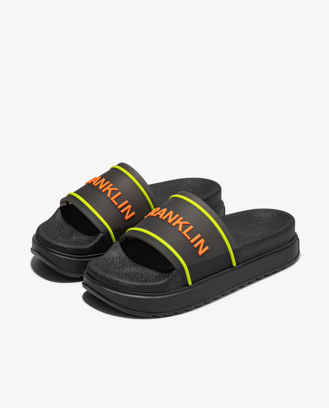 Chanclas de mujer con plataforma y tira estilo pala Dana summer - D.Franklin - Negro Negro-3