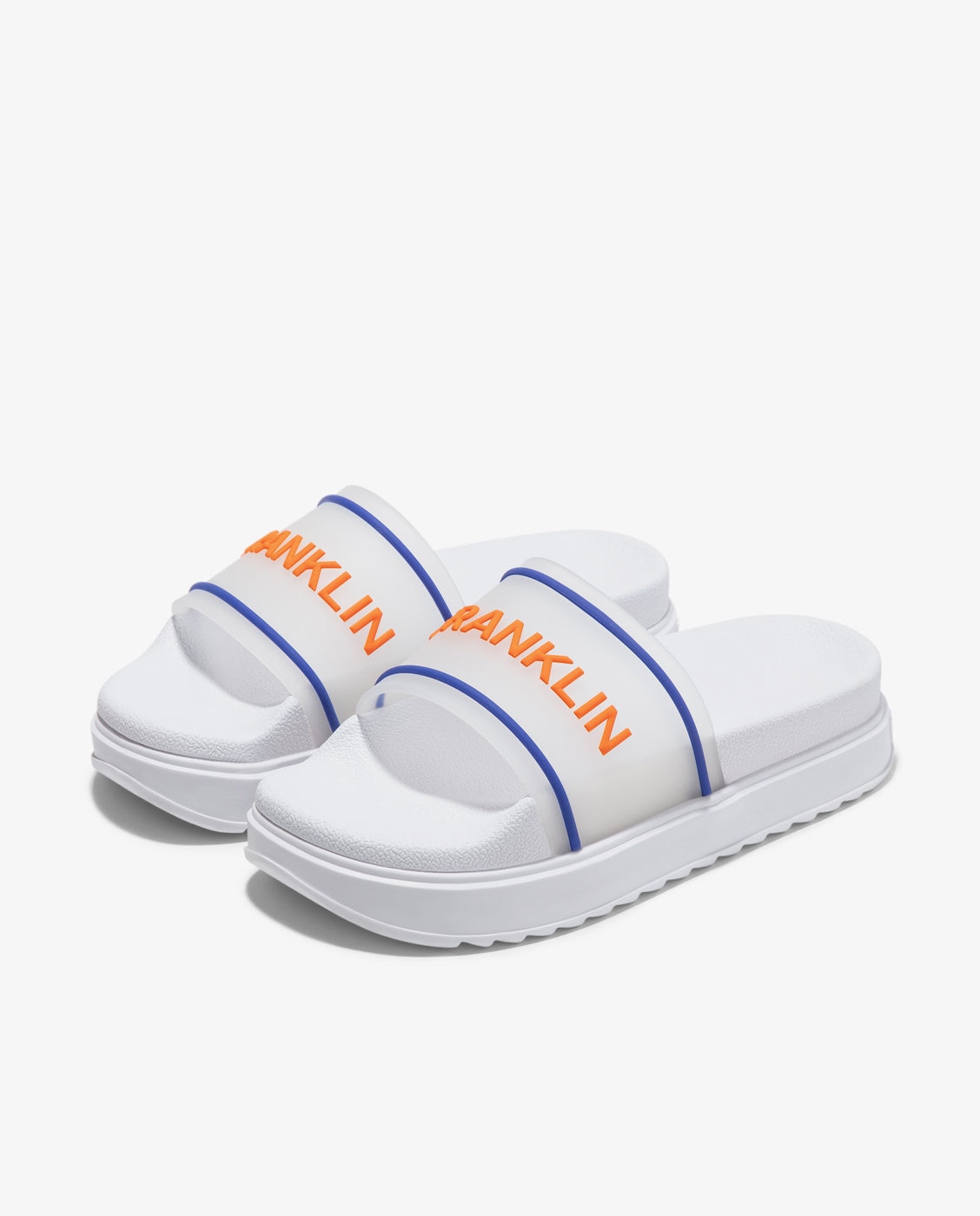 Chanclas de mujer con plataforma y tira estilo pala Dana summer - D.Franklin - Blanco Blanco-3