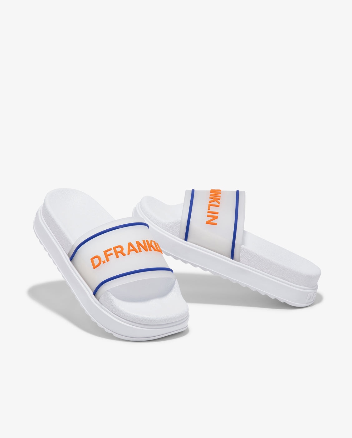 Chanclas de mujer con plataforma y tira estilo pala Dana summer - D.Franklin - Blanco Blanco-2