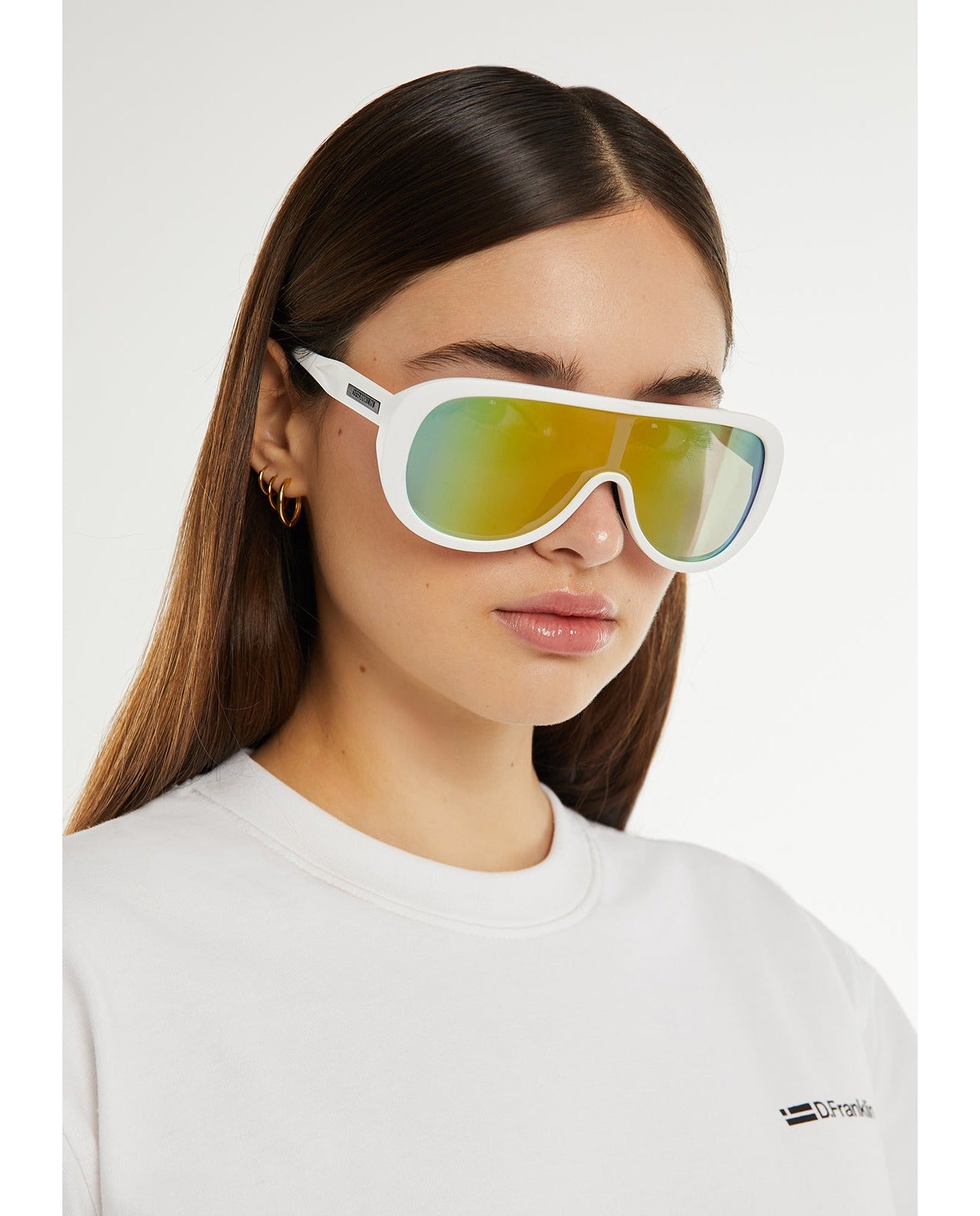 Gafas de sol unisex con forma ovalada ajax - D.Franklin - Blanco Blanco-1