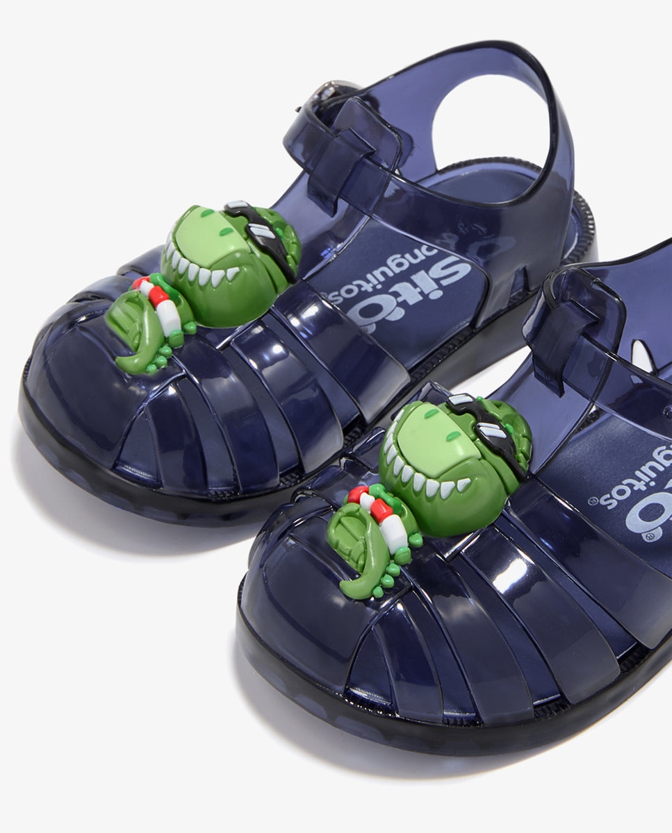 Cangrejeras de bebé con cierre de hebilla en azul - Conguitos - Azul marino Azul marino-3